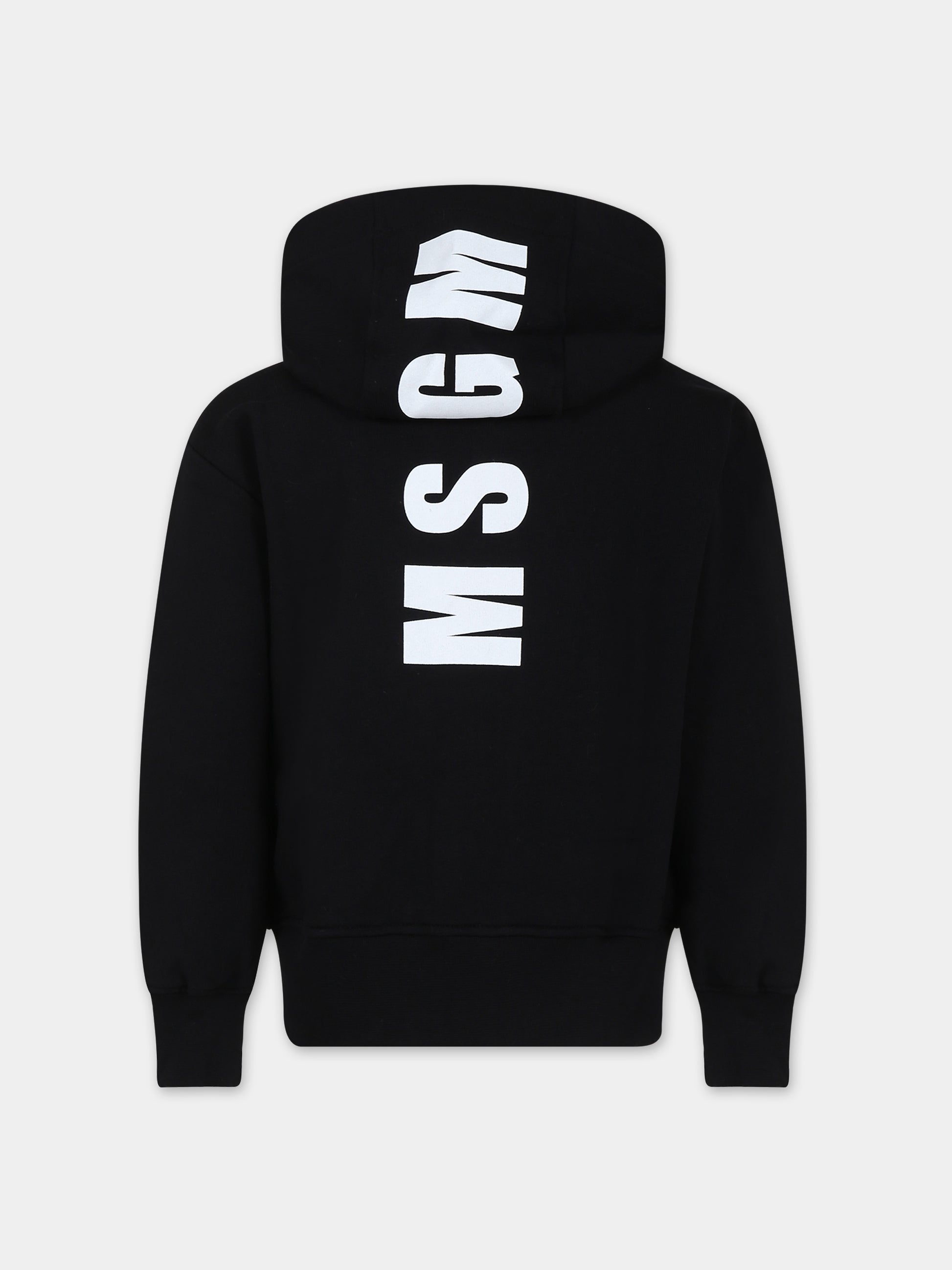 Felpa nera per bambini con logo,Msgm Kids,F3MSJUZH016 110