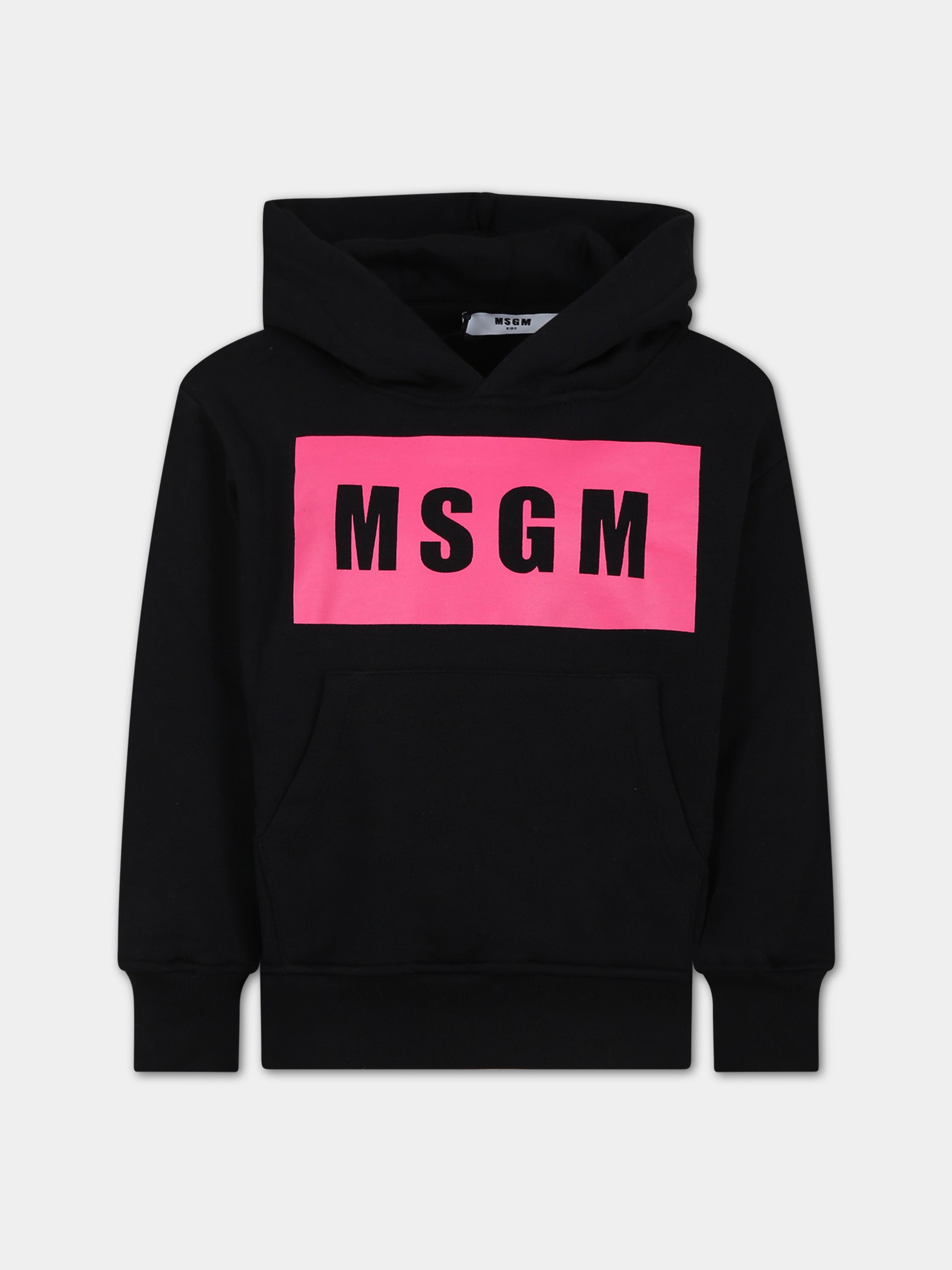 Felpa nera per bambina con logo,Msgm Kids,F3MSJUHS019 110