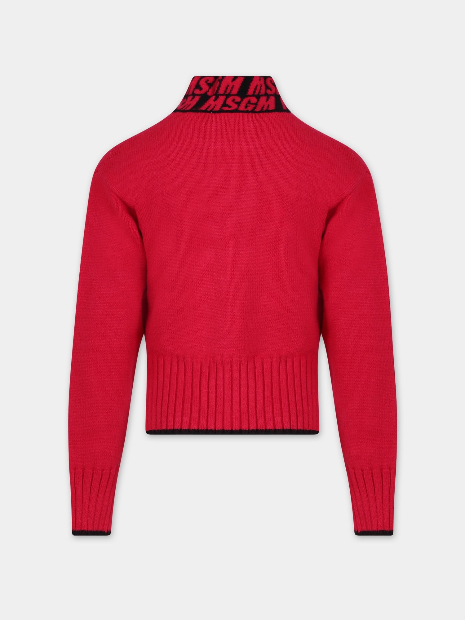 Dolcevita fucsia per bambina con logo,Msgm Kids,F3MSJGJP073 044