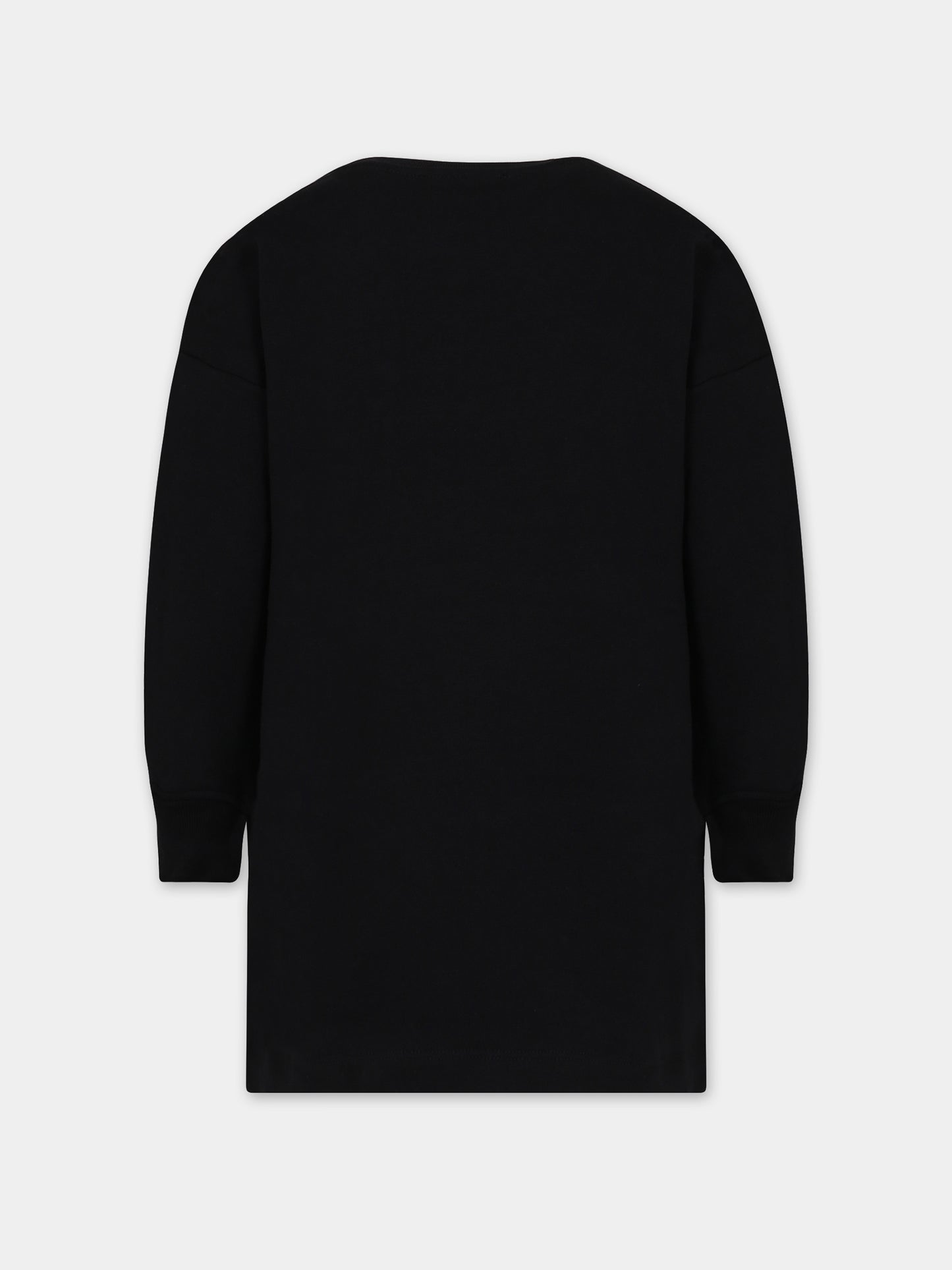 Vestito nero per bambina con logo,Msgm Kids,F3MSJGDR088 110