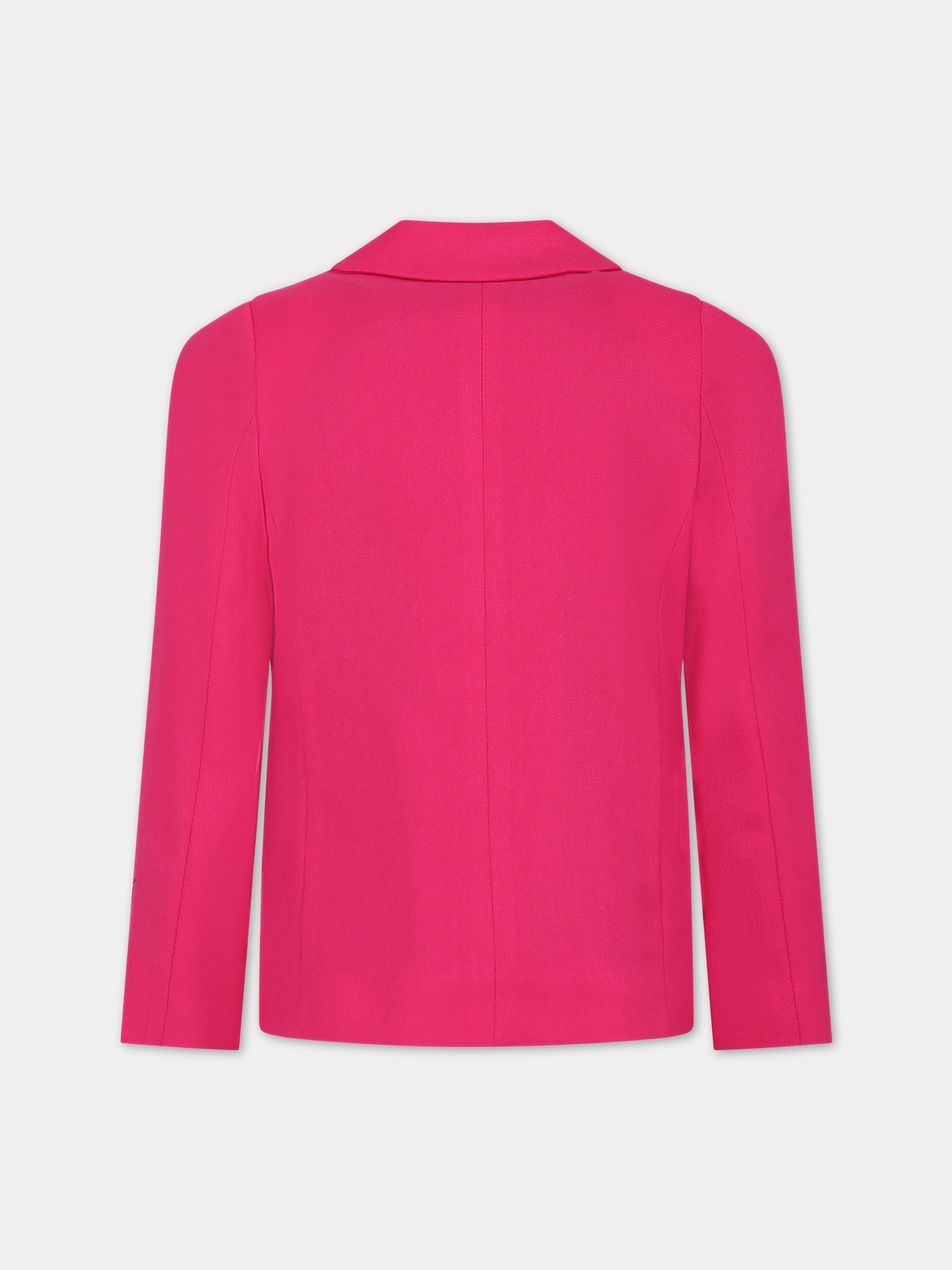 Giacca fucsia per bambina con logo,Msgm Kids,F3MSJGJK098 044