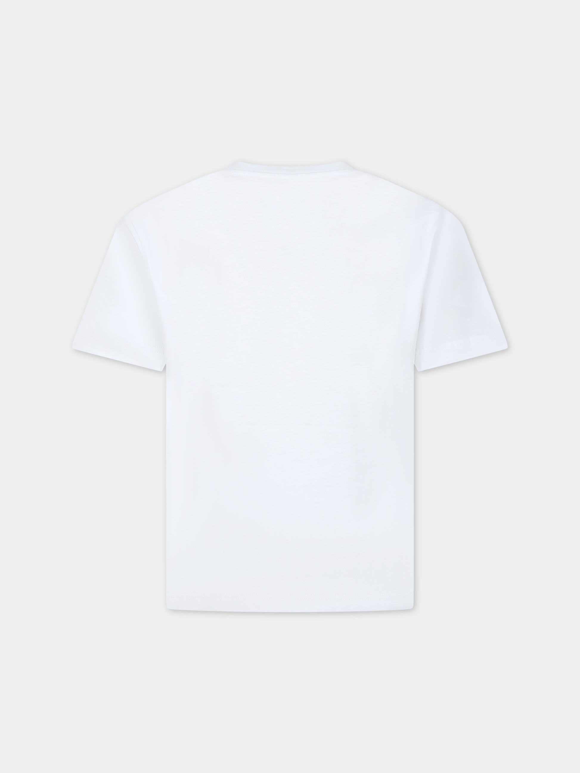 T-shirt bianca per bambino con logo,Msgm Kids,F3MSJBTH168 001