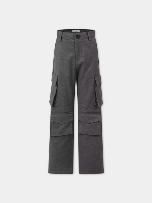 Pantaloni grigi per bambino,Msgm Kids,F3MSJBPA156 100
