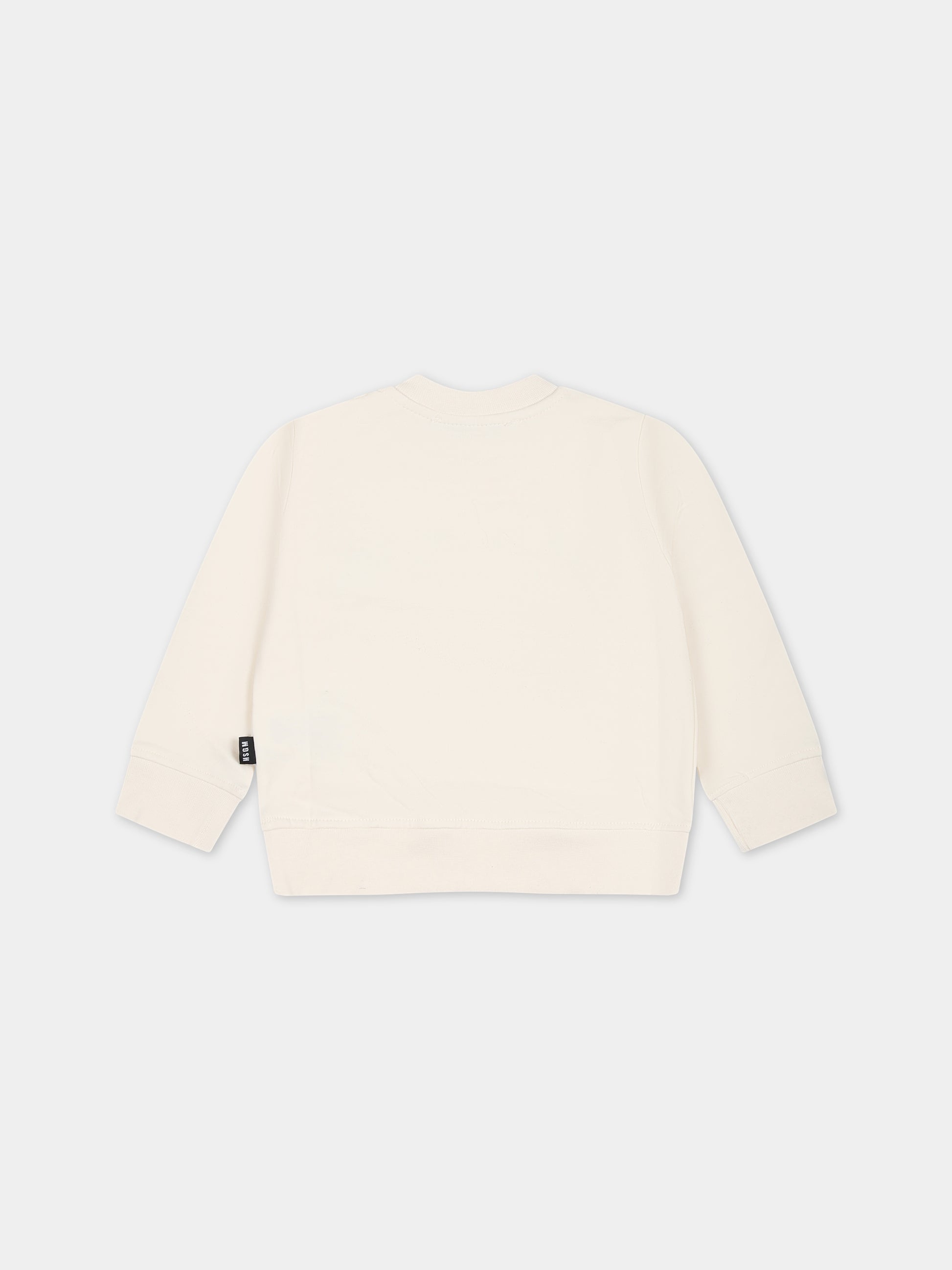 Felpa avorio per neonati con logo,Msgm Kids,F3MSUNSW041 013