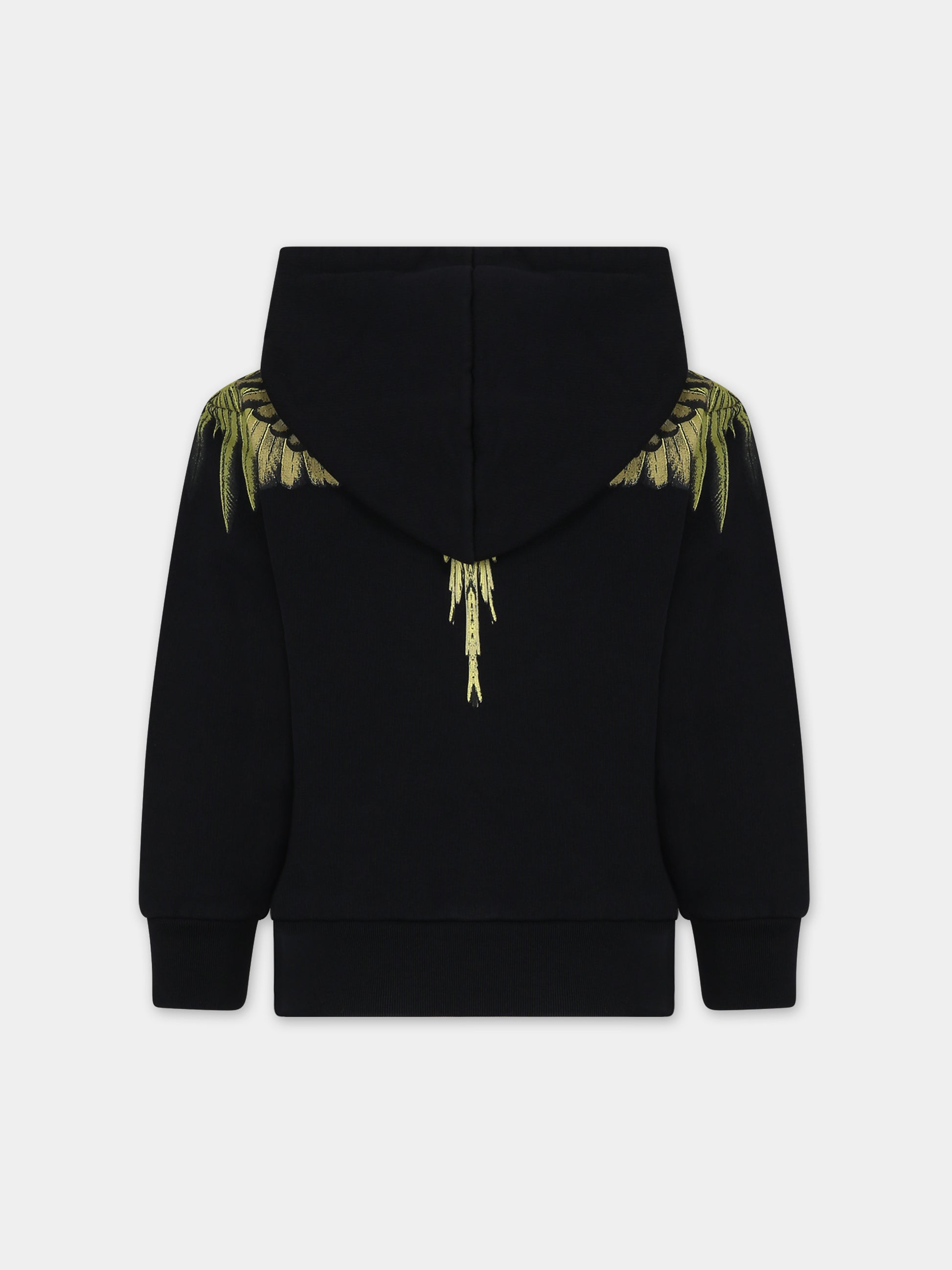 Felpa nera per bambino con ali,Marcelo Burlon Kids,CBBB001F23FLE0021014