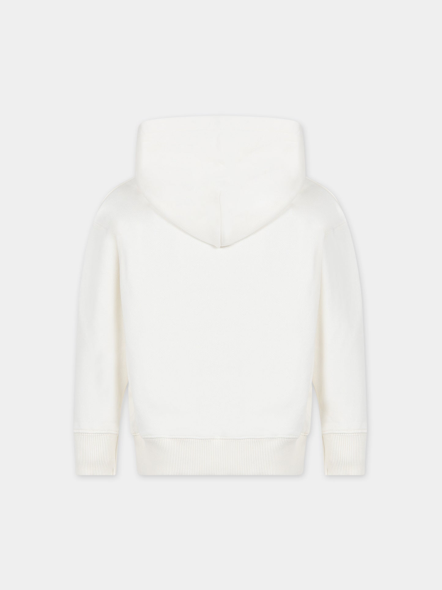 Felpa bianca per bambini con logo,Off White,OBBB001F23FLE0010310