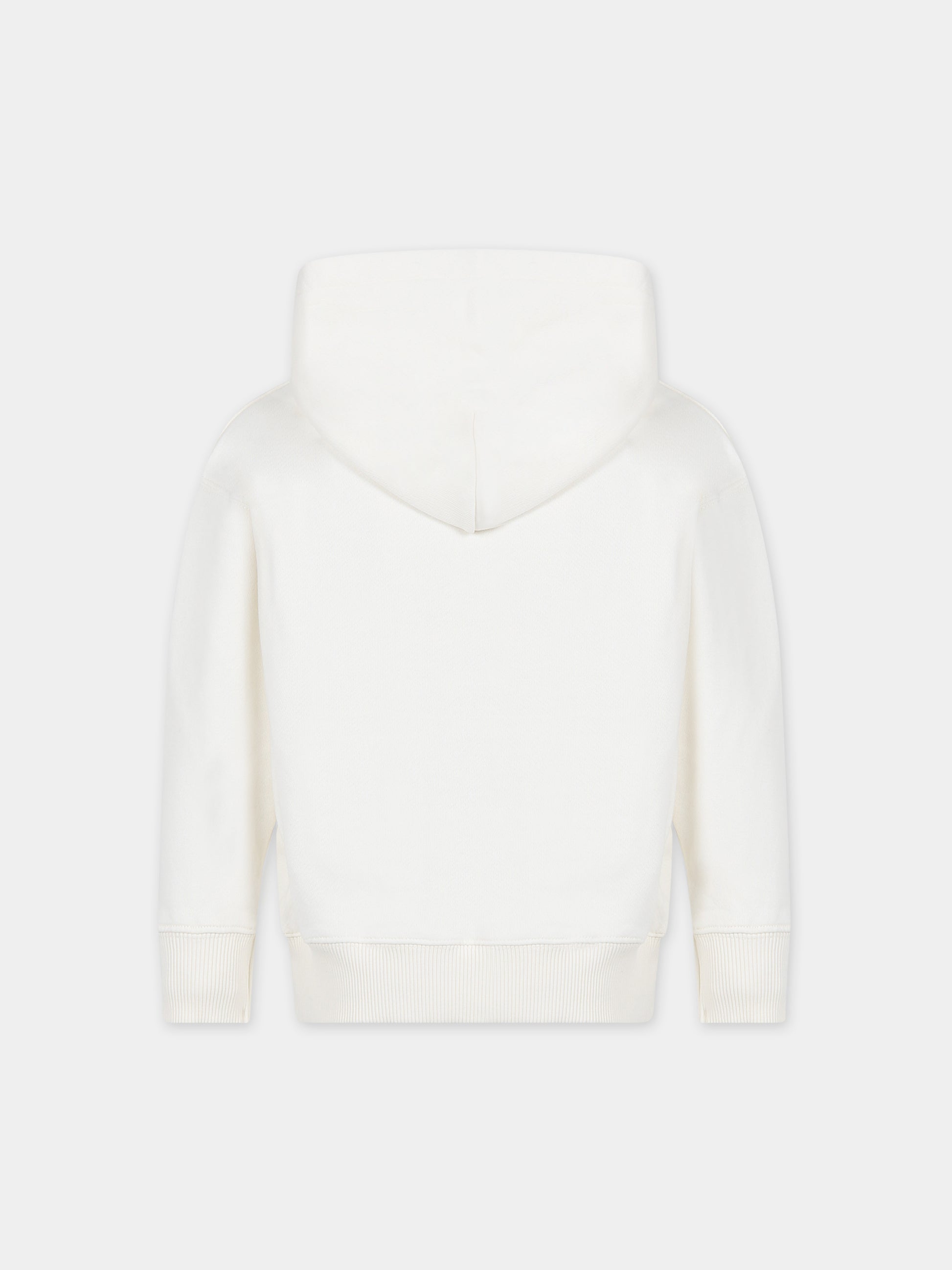 Felpa bianca per bambini con logo,Off White,OBBB001F23FLE0010310