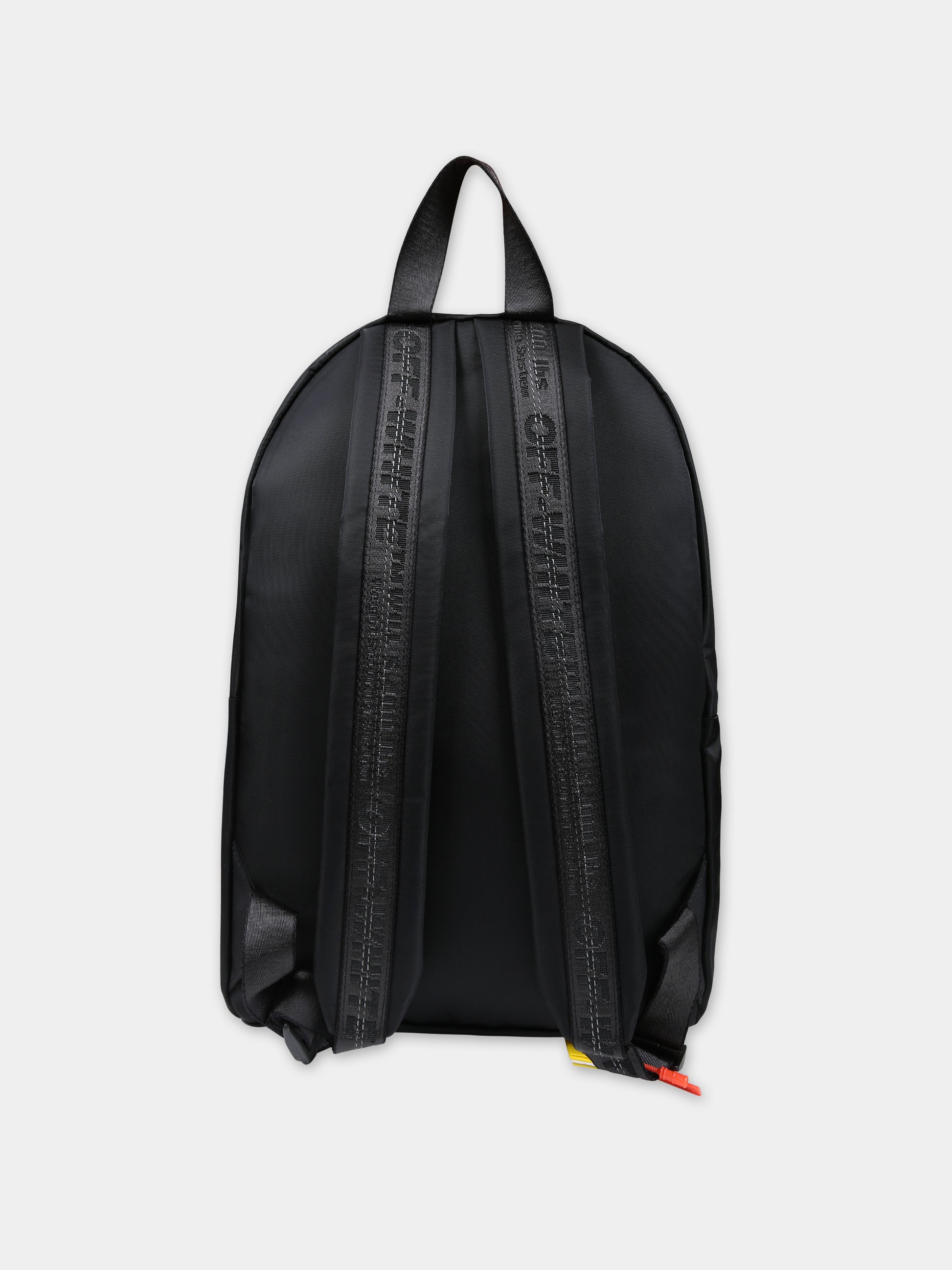 Zaino nero per bambini con logo,Off White,OBNB001F23FAB0061001