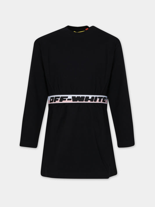 Vestito nero per bambina,Off White,OGDB028F23JER0011010