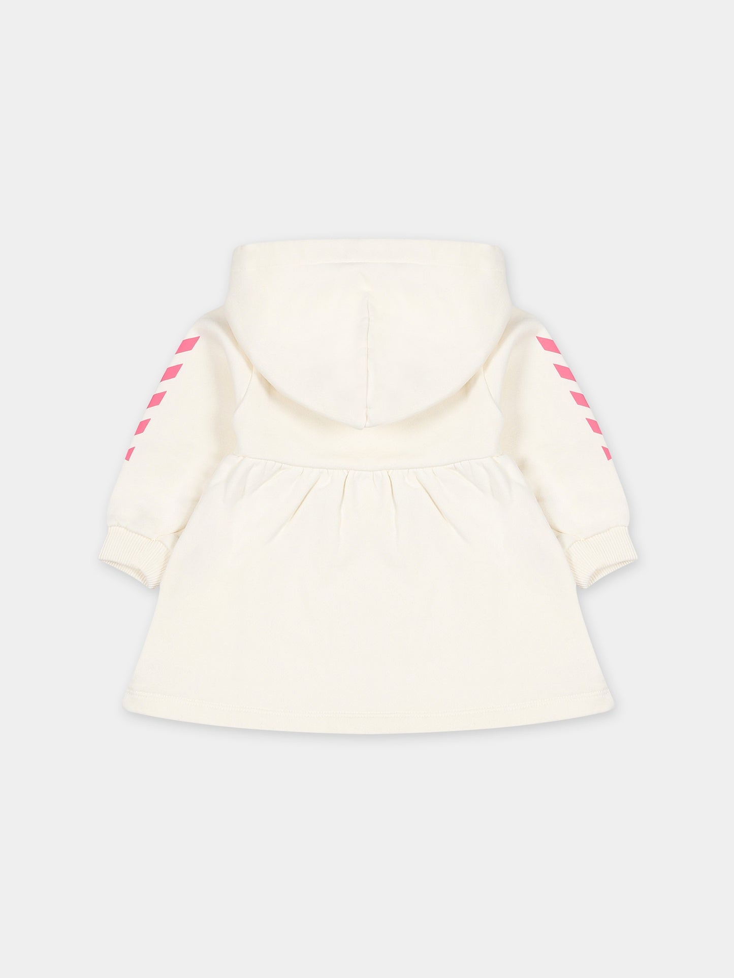 Vestito bianco per neonata con logo,Off White,OGXU002F23FLE0010332