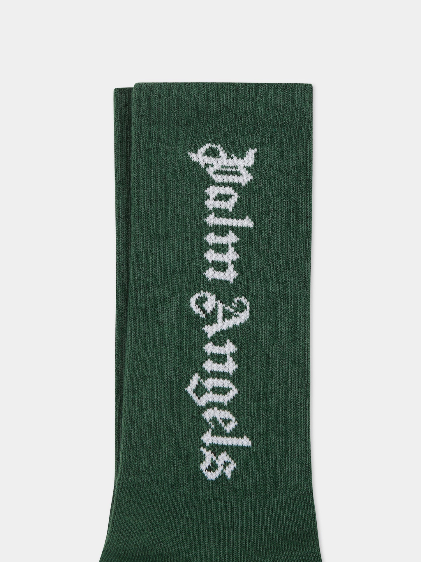 Calze verdi per bambini con logo,Palm Angels,PBRA005C99KNI0045501