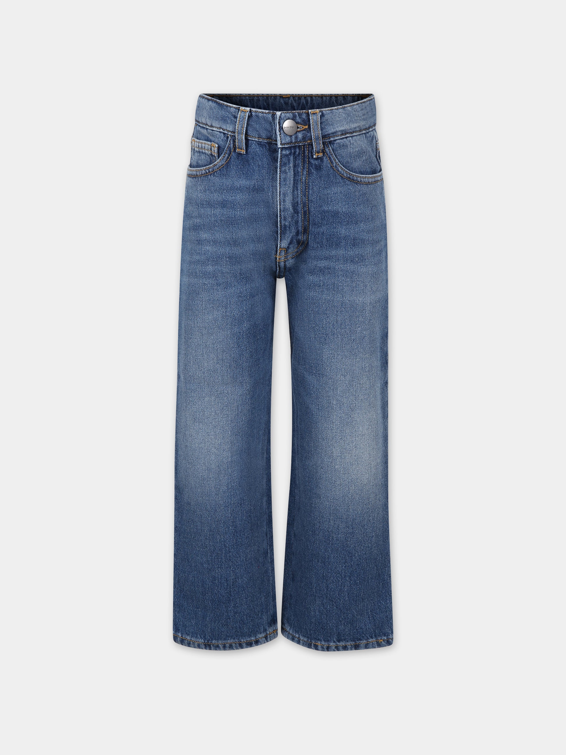 Jeans blu per bambino con logo,Palm Angels,PBYA002F23DEN0034501