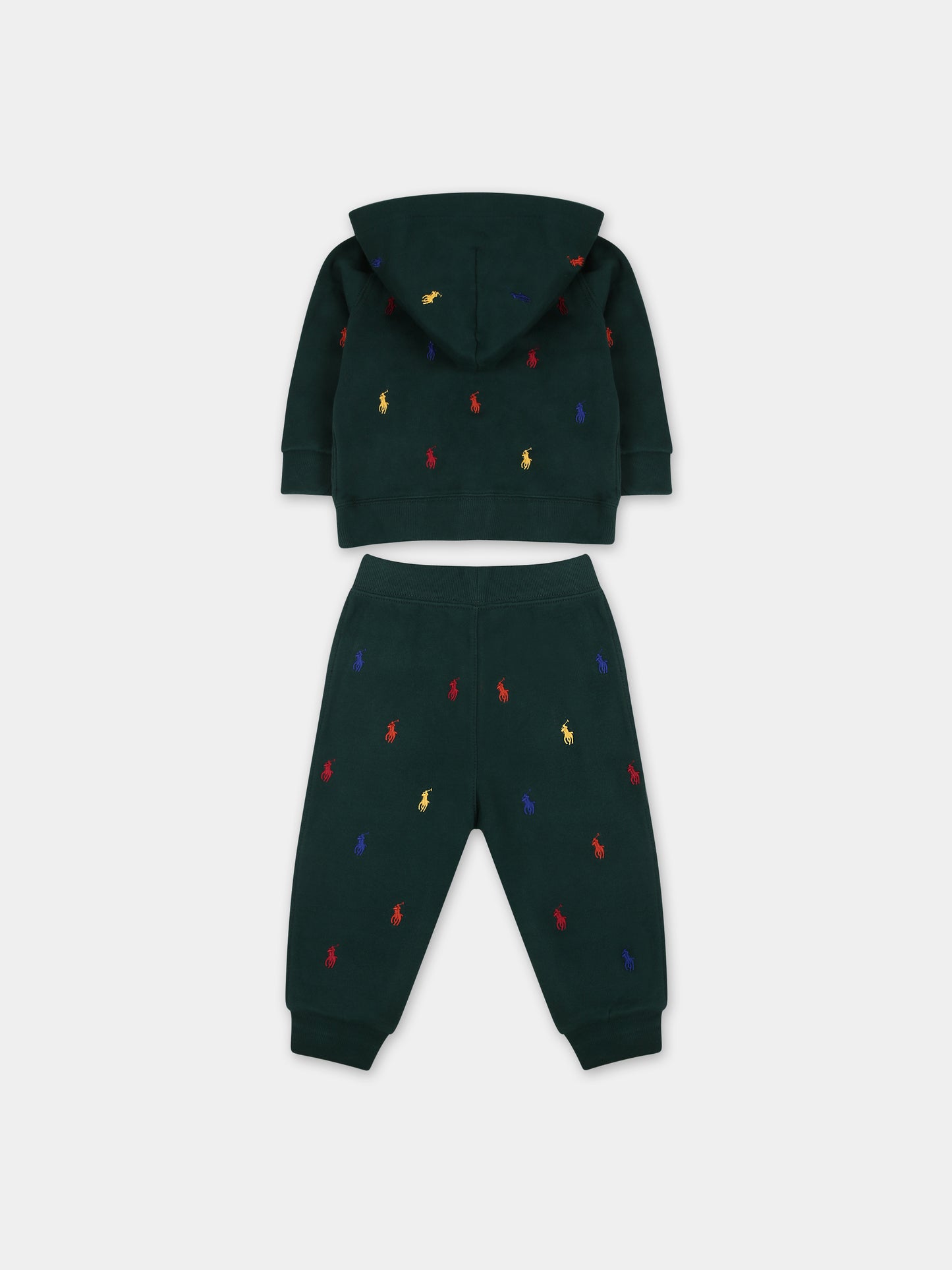 Completo verde per neonato con cavallino,Ralph Lauren Kids,883580003