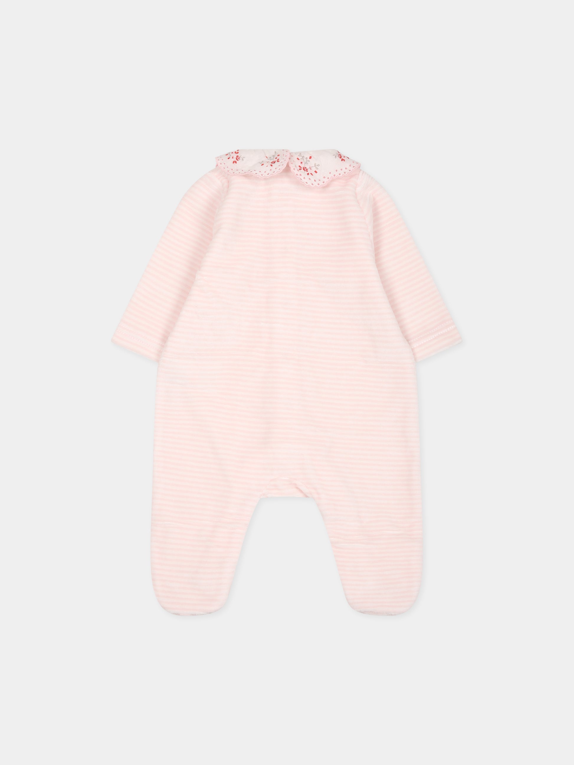 Tutina rosa per neonata con ricami,Tartine Et Chocolat,TX54130-31