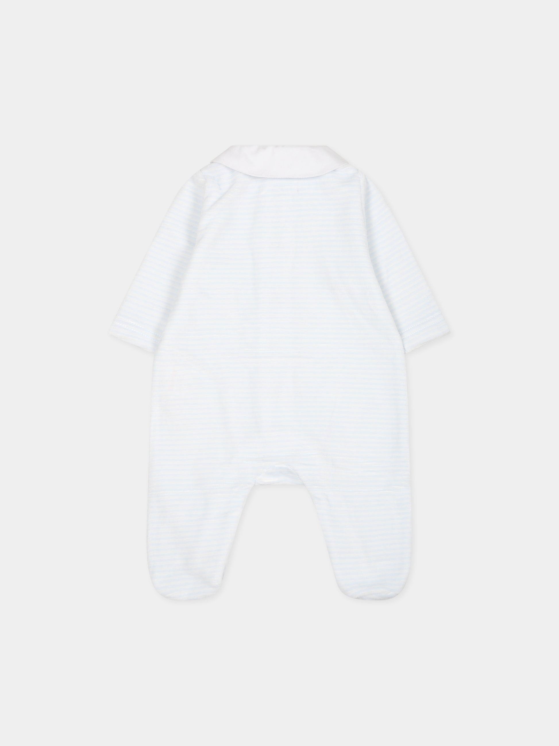 Tutina celeste per neonato con ricami,Tartine Et Chocolat,TX54130-41