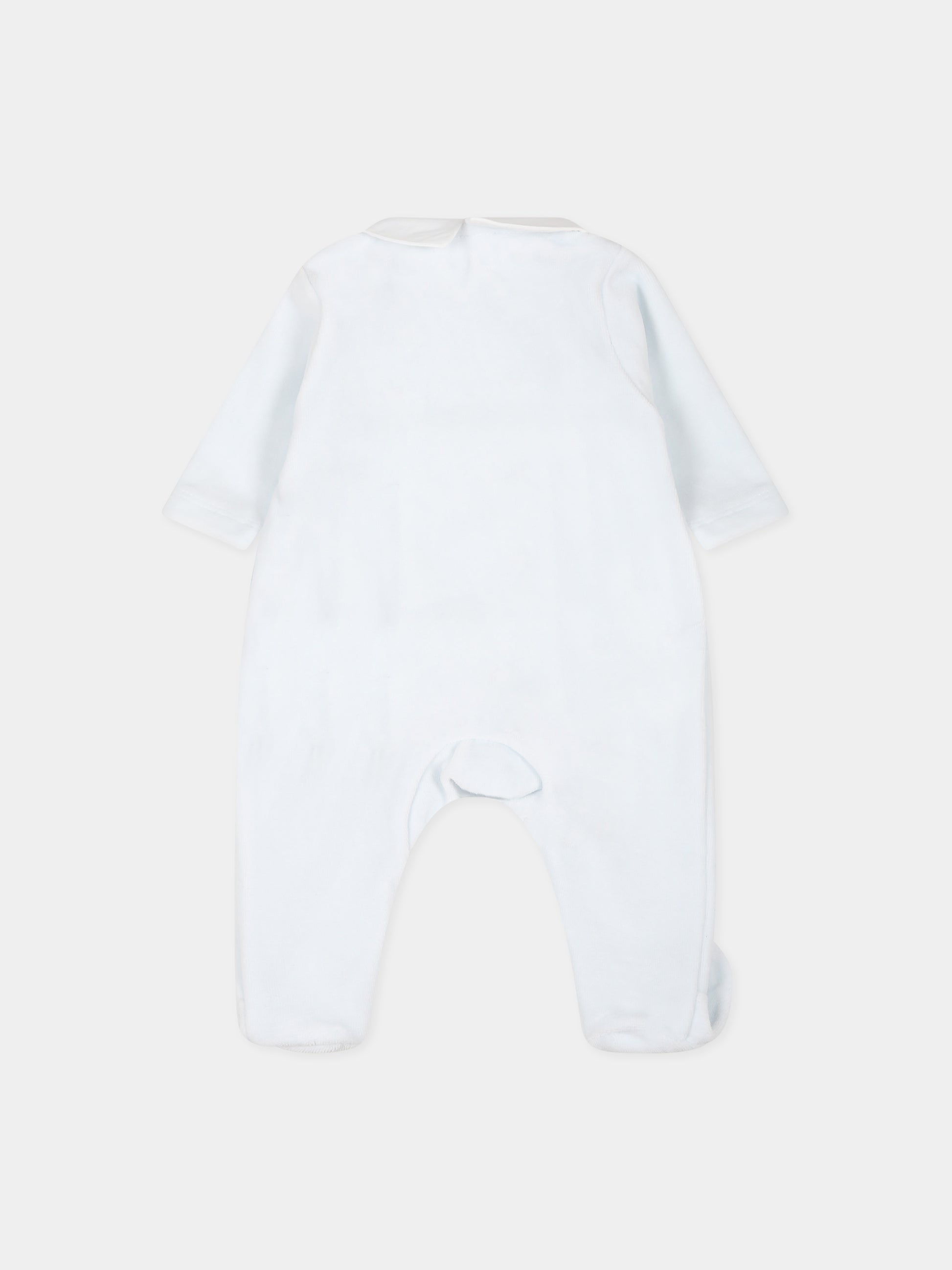 Tutina celeste per neonato con logo,Tartine Et Chocolat,TX54070-41