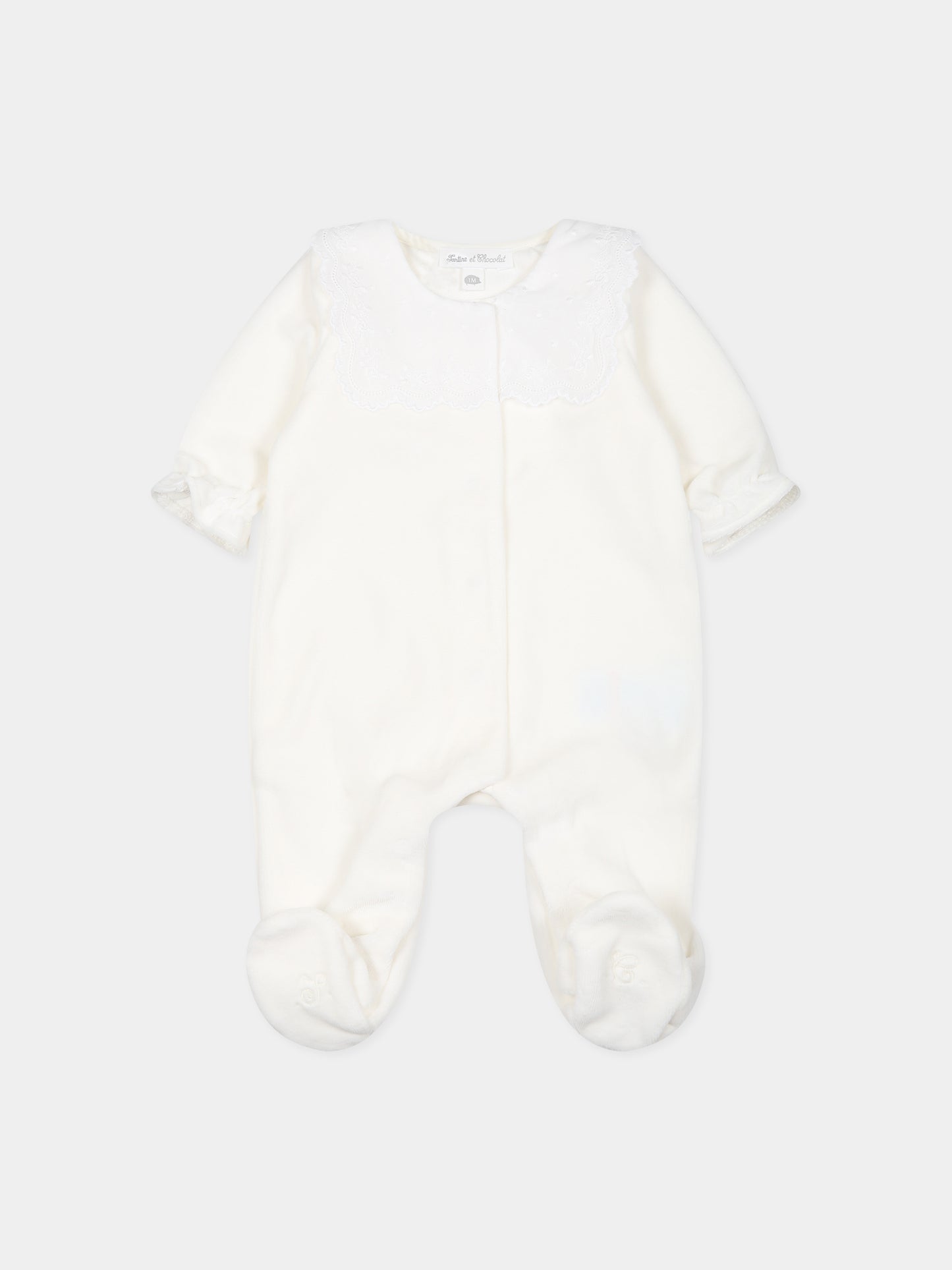 Tutina avorio per neonati con ricami,Tartine Et Chocolat,TX54000-13