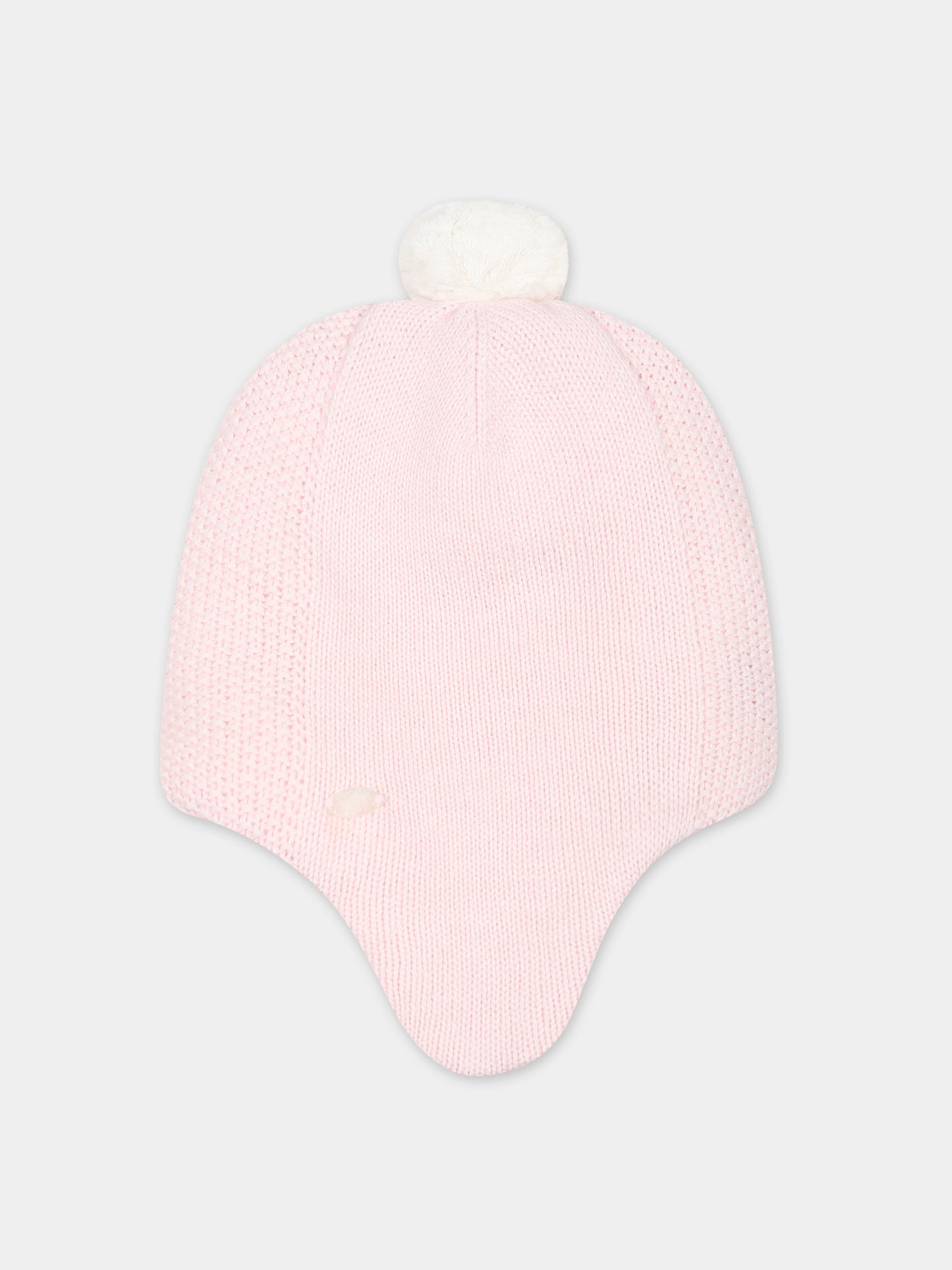 Berretto rosa per neonata con pon pon,Tartine Et Chocolat,TX90020-31