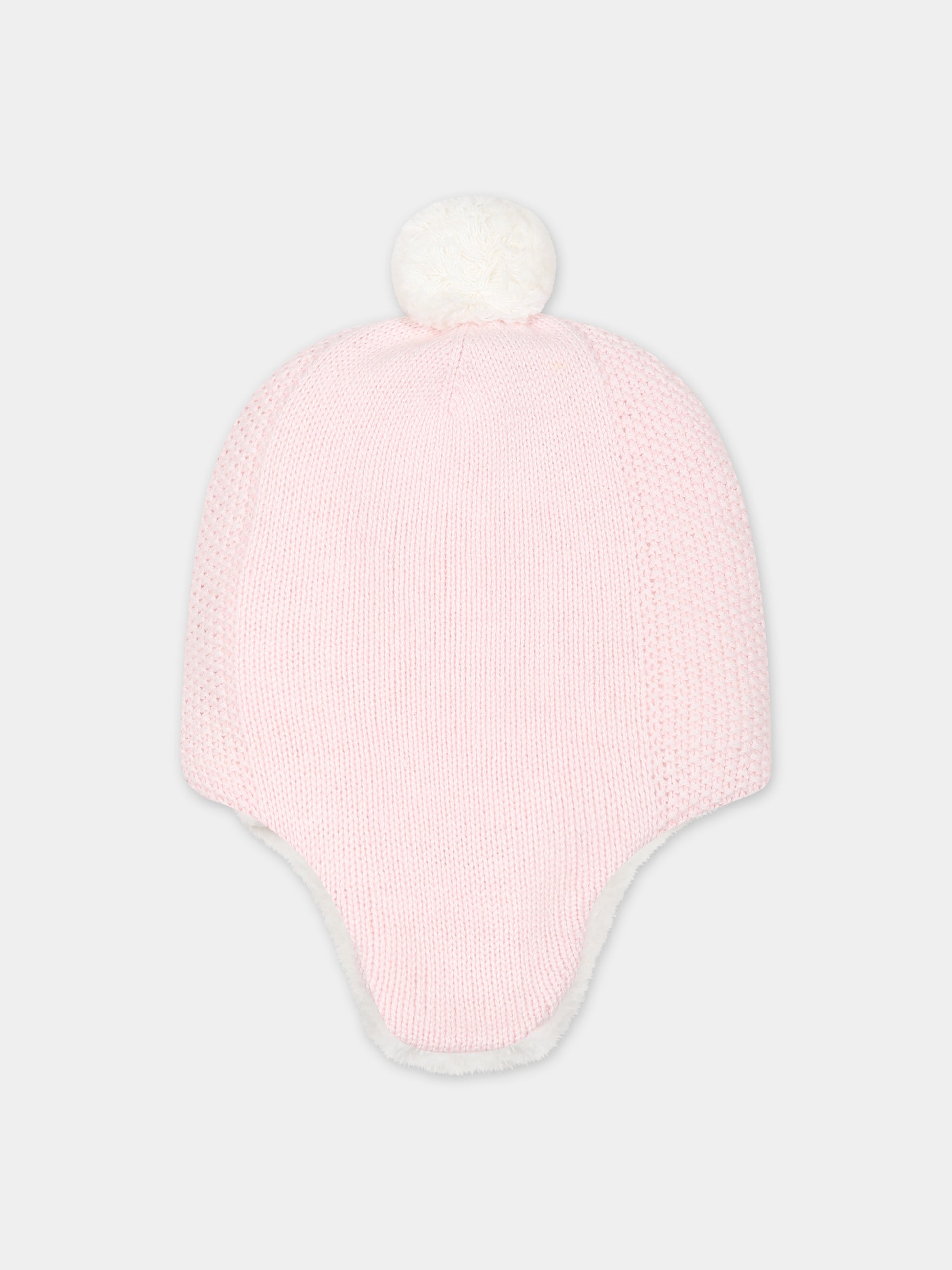 Berretto rosa per neonata con pon pon,Tartine Et Chocolat,TX90020-31