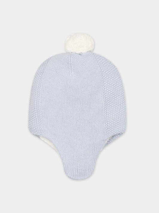 Berretto celeste per neonato con pon pon,Tartine Et Chocolat,TX90020-42