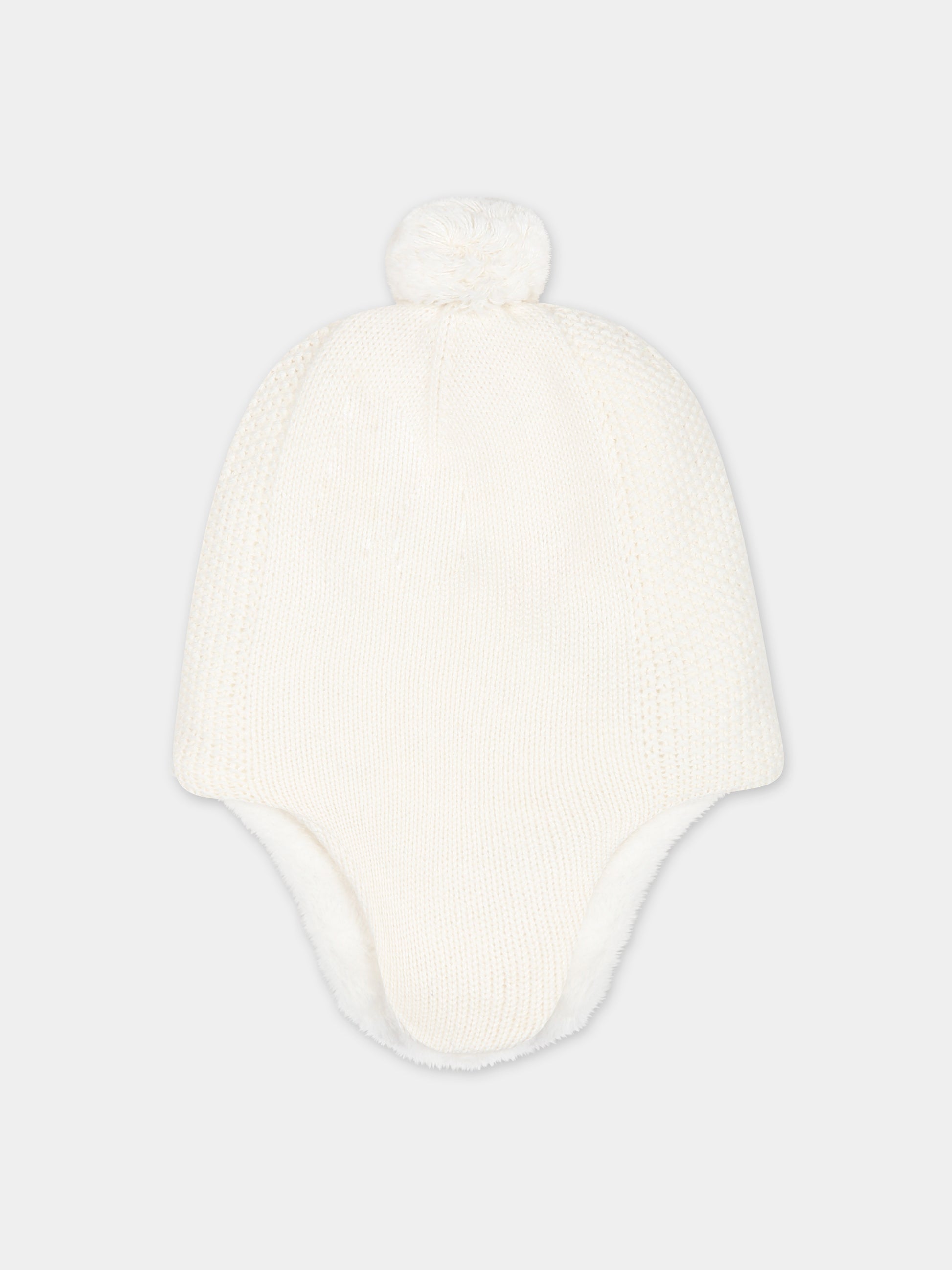 Berretto avorio per neonati con pon pon,Tartine Et Chocolat,TX90020-13