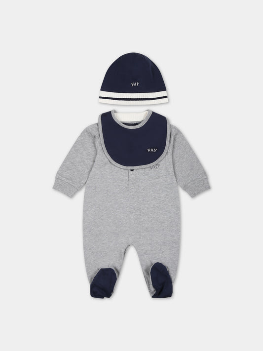 Set grigio per neonato con logo,Fay Kids,FTB510 Z0762 805BL