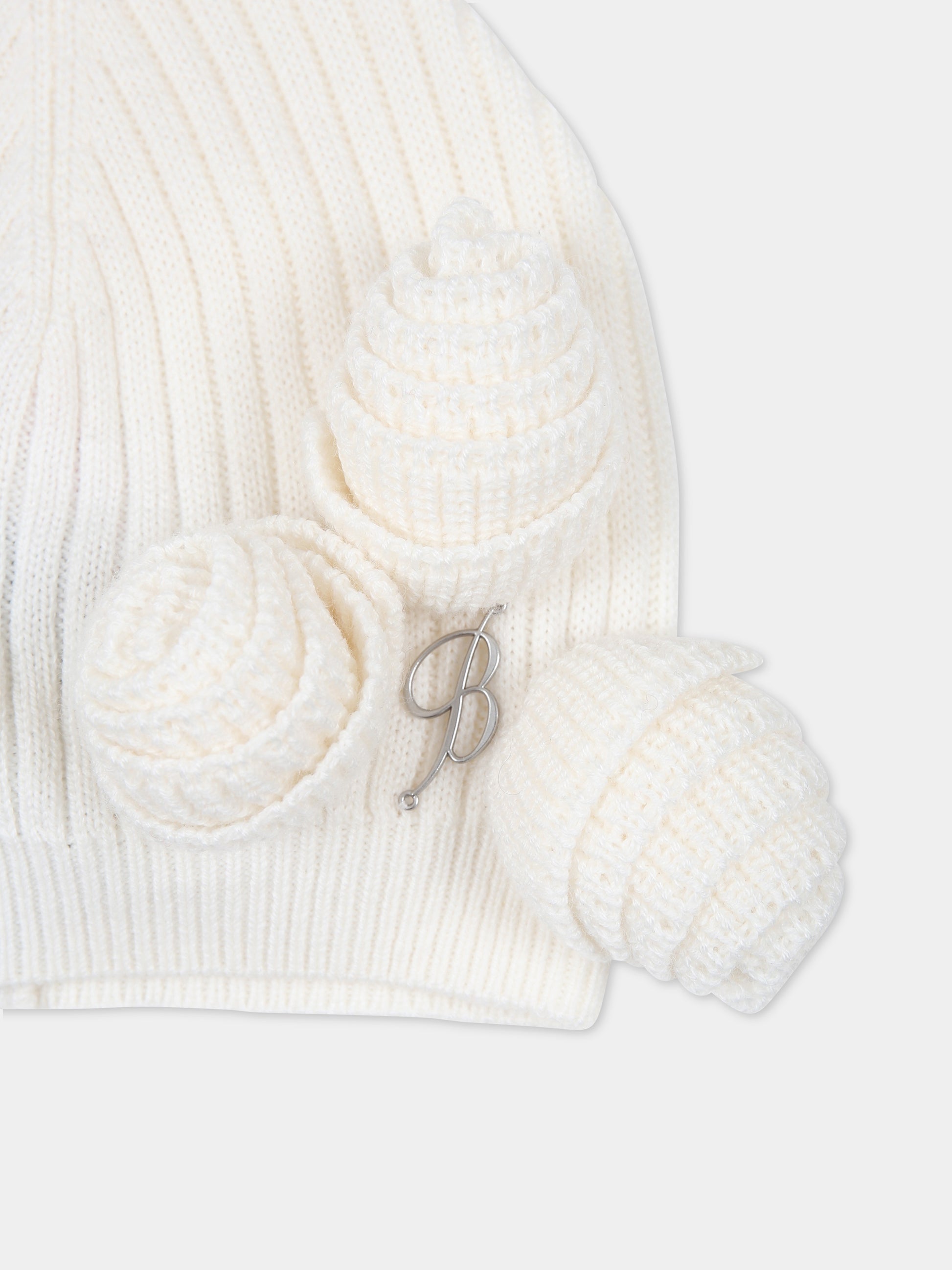 Cappello avorio per bambina,Blumarine Baby,IF3180 10602