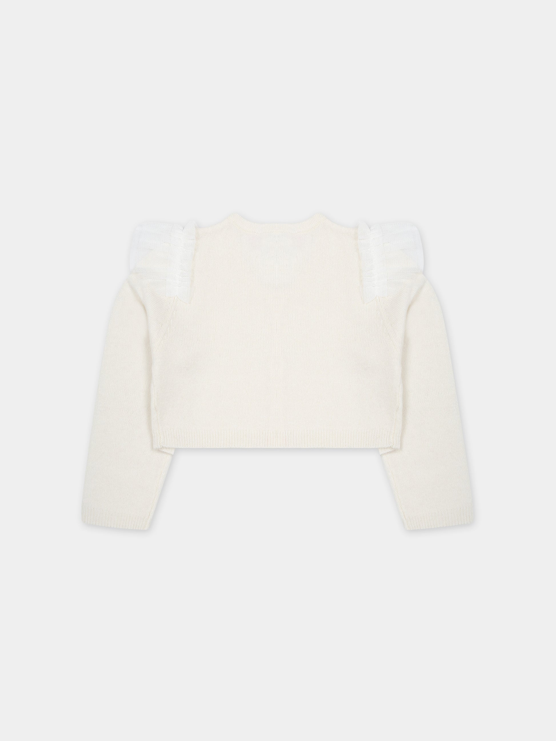 Vestito bianco per neonata con logo,Blumarine Baby,IF3115 10602