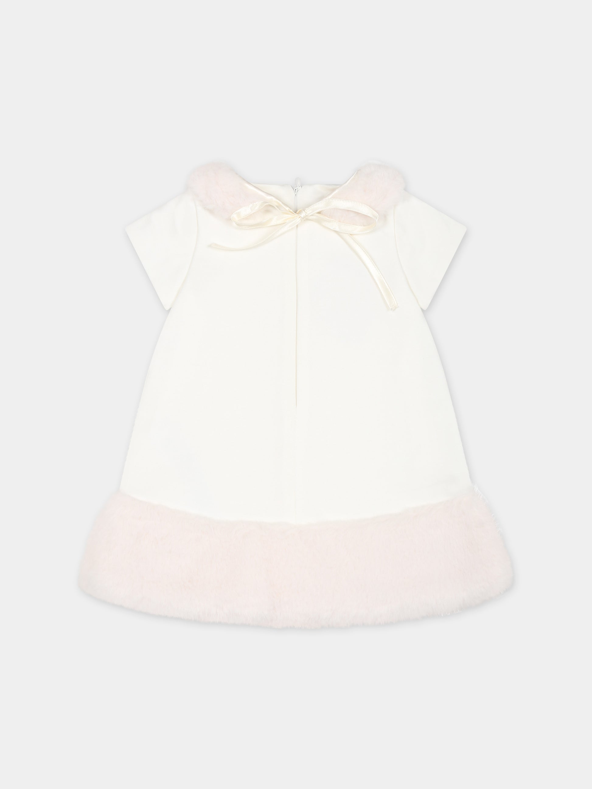 Vestito bianco per neonata con logo,Blumarine Baby,IF3108 10602