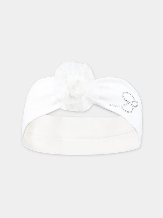 Fascia bianca per neonata con logo,Blumarine Baby,IF3175 10602