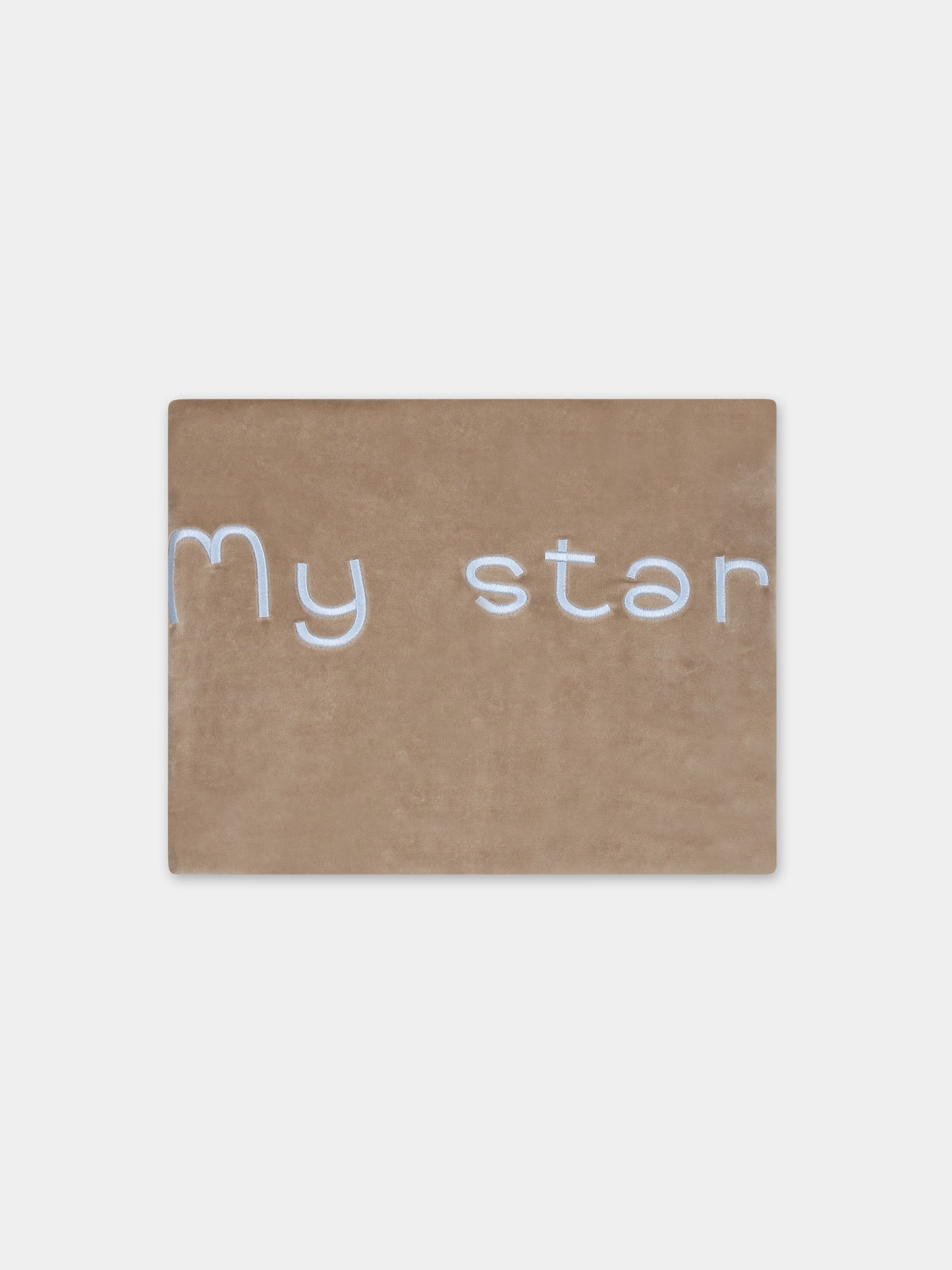 Coperta beige per neonato con scritta,La Stupenderia,TBCO53L05