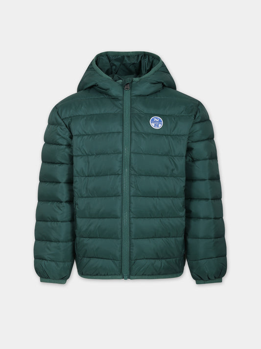 Piumino verde per bambino con logo,North Sails,701910 000 0403