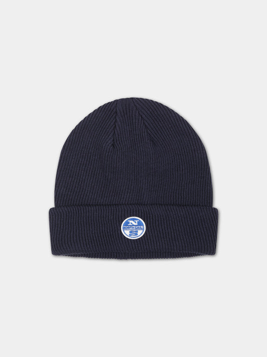 Berretto blu per bambino con logo,North Sails,727330 000 0802