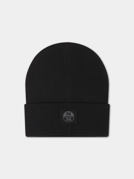 Berretto nero per bambino con logo,North Sails,727333 000 0999