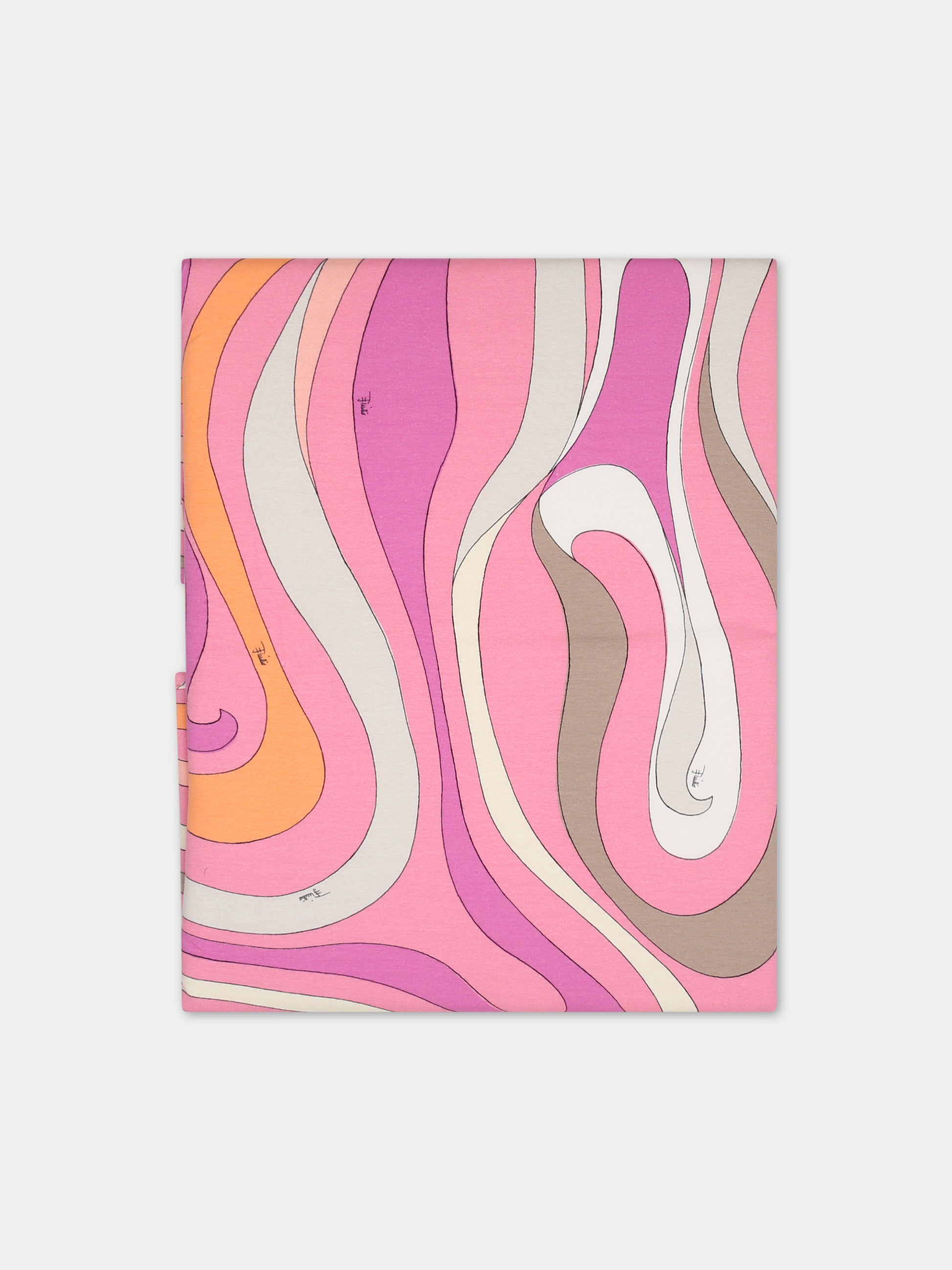 Coperta rosa per neonata con stampa e logo,Emilio Pucci Junior,PT0090 J0279 515AR