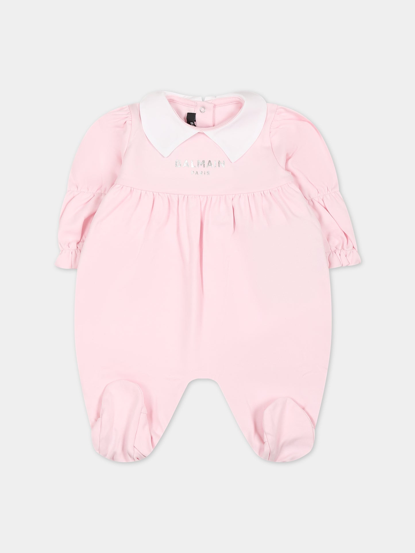 Set rosa per neonata con logo,Balmain Kids,BTB030 Z1763 540