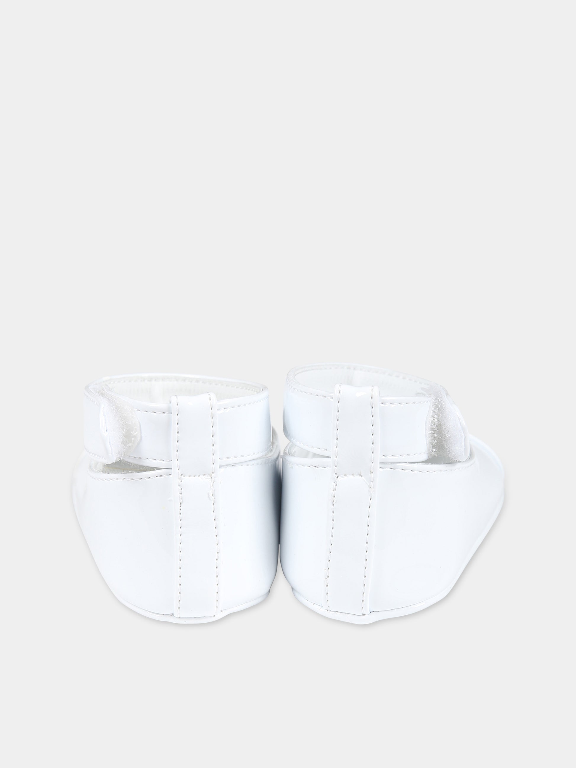 Ballerine bianche per neonata con logo,Balmain Kids,BT0016 Z1629 100