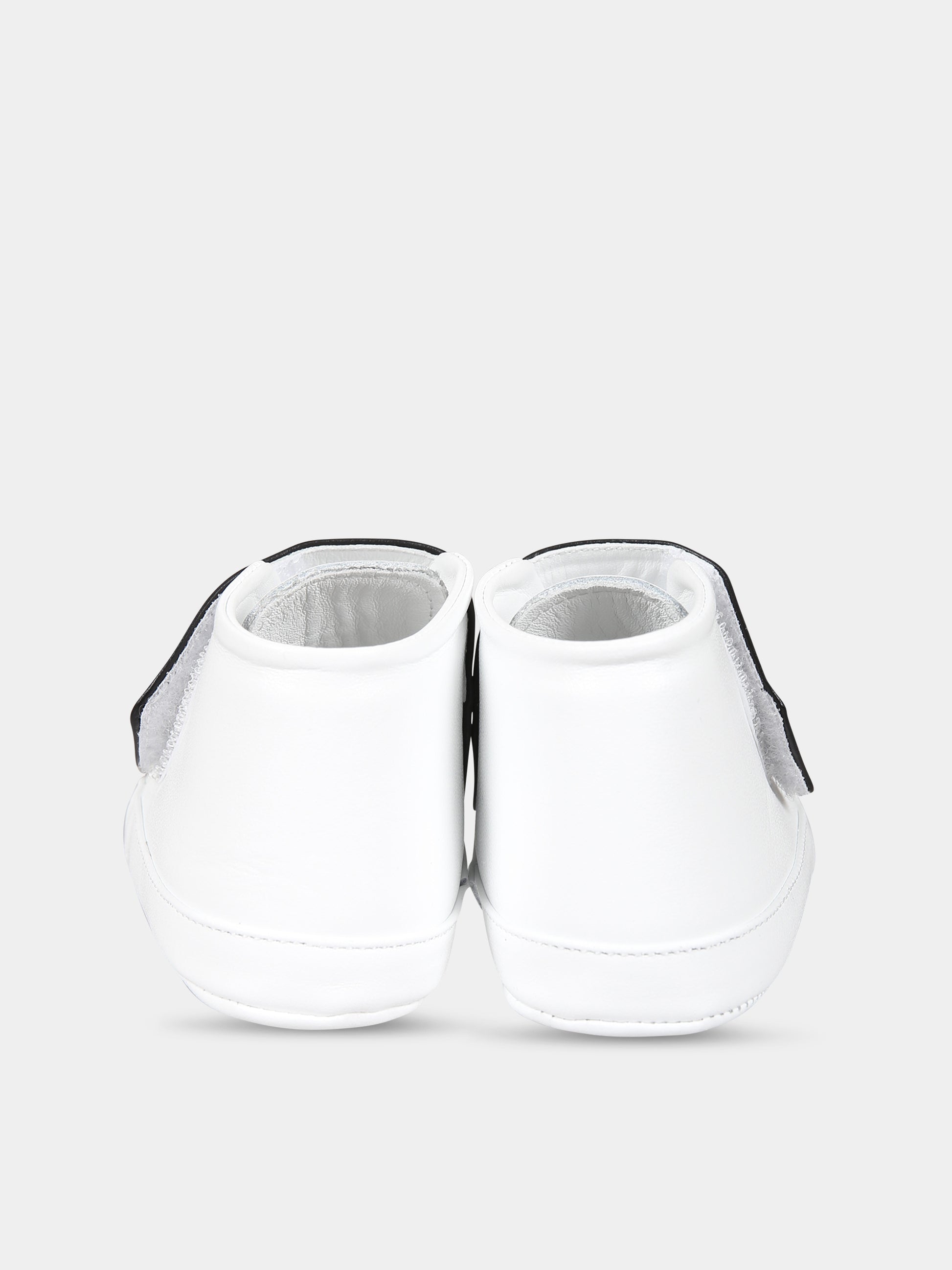 Sneakers bianche da culla per neonati con logo,Balmain Kids,BT0656 Y0051 100NE