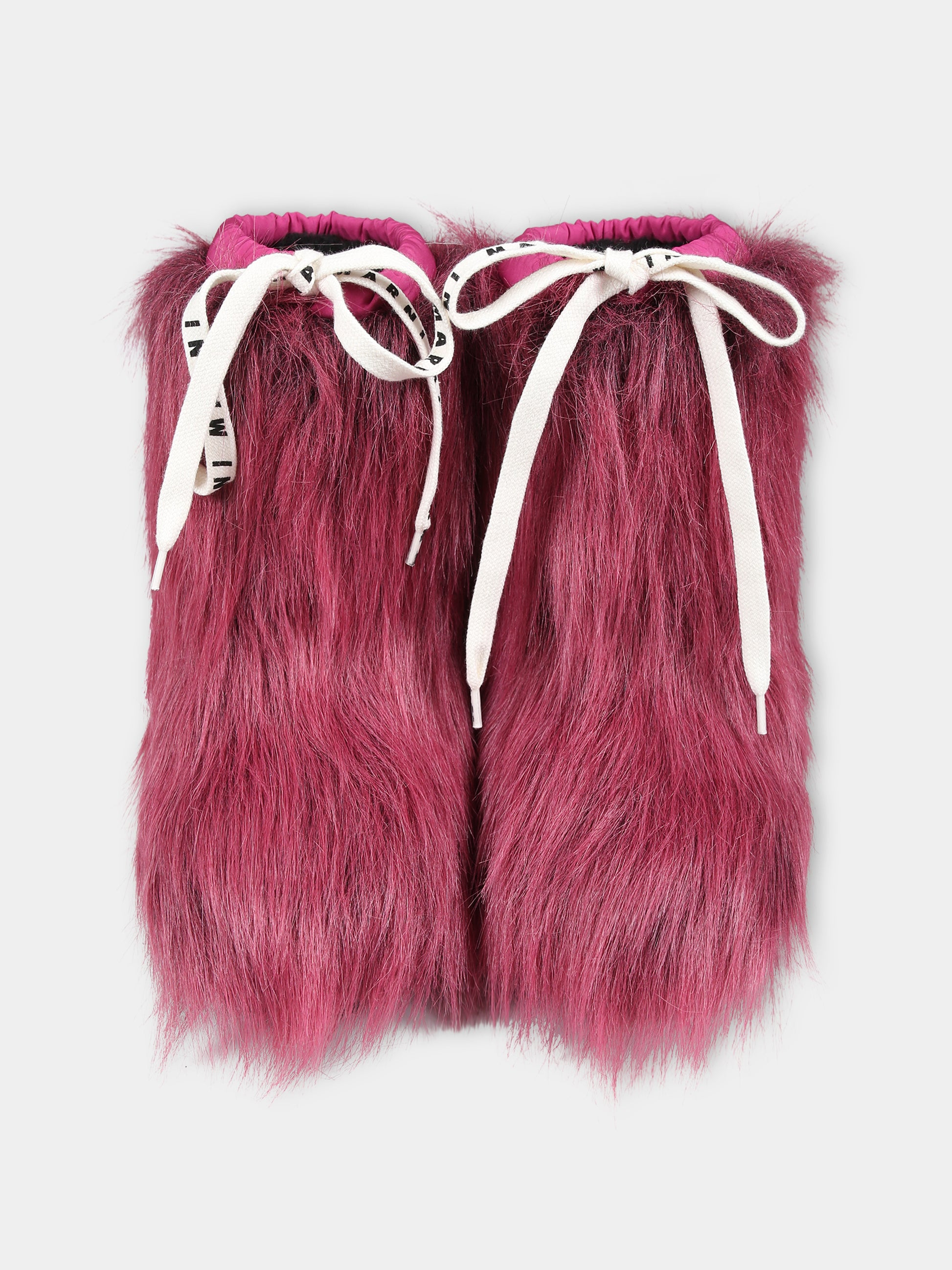 Stivali fucsia per bambina con logo,Marni Kids,75371 2