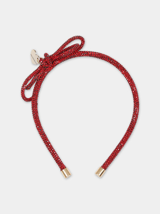 Cerchietto rosso per bambina con fiocco,Monnalisa,17B015 2758 0043