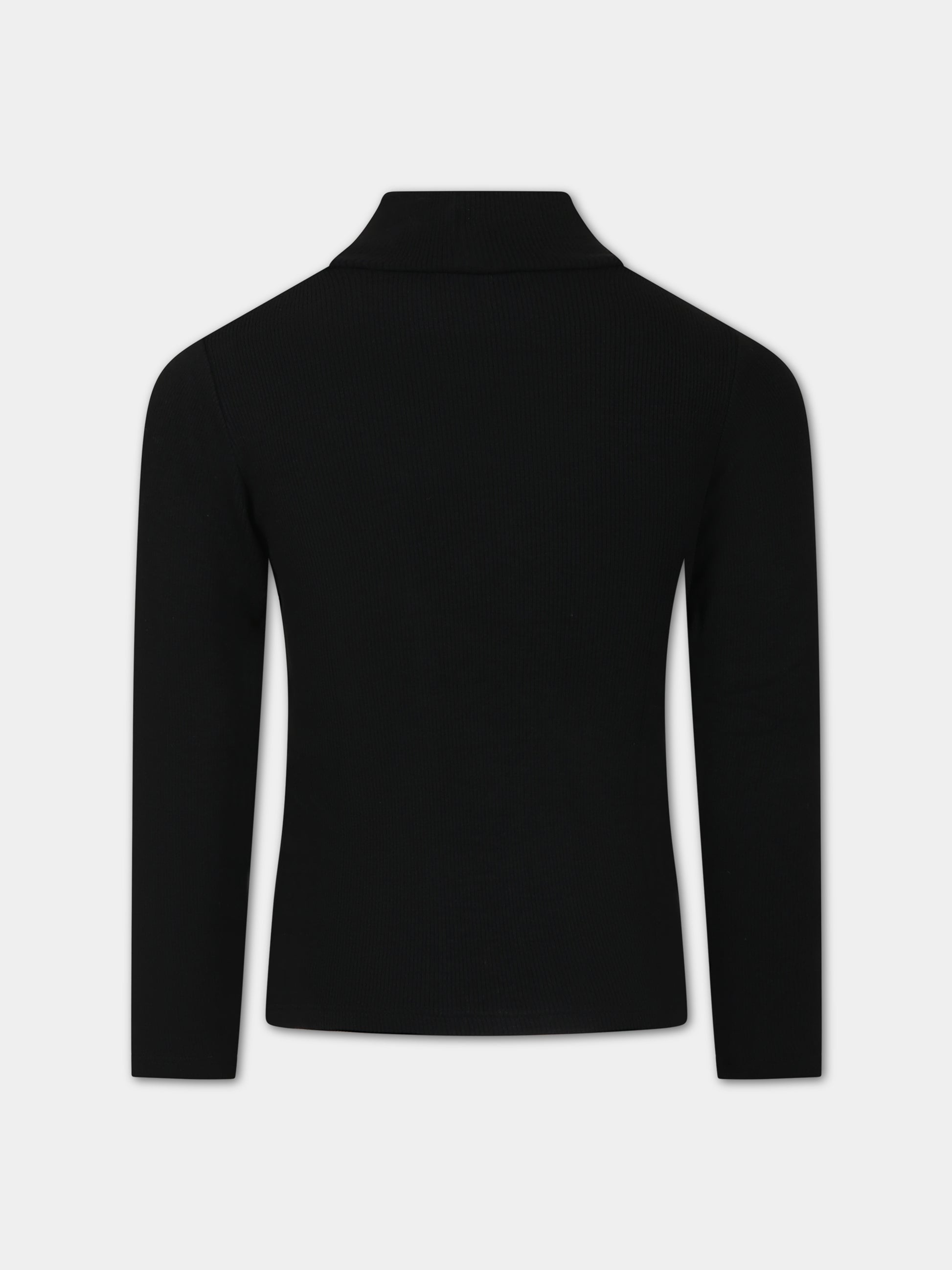 Dolcevita nero per bambina con logo,Monnalisa,17BLUC 2212 0050