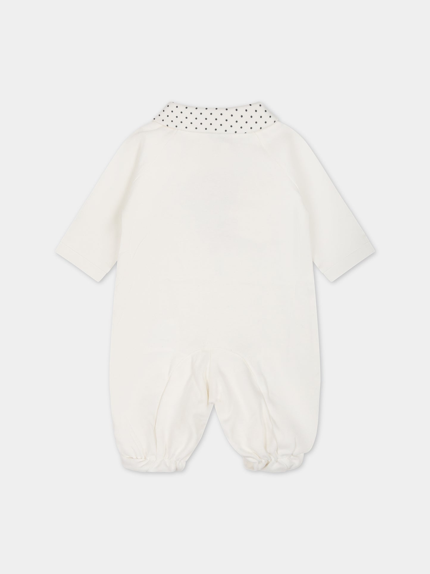 Tutina bianca per neonata con fiore e logo,Monnalisa,35B213 2004 0143