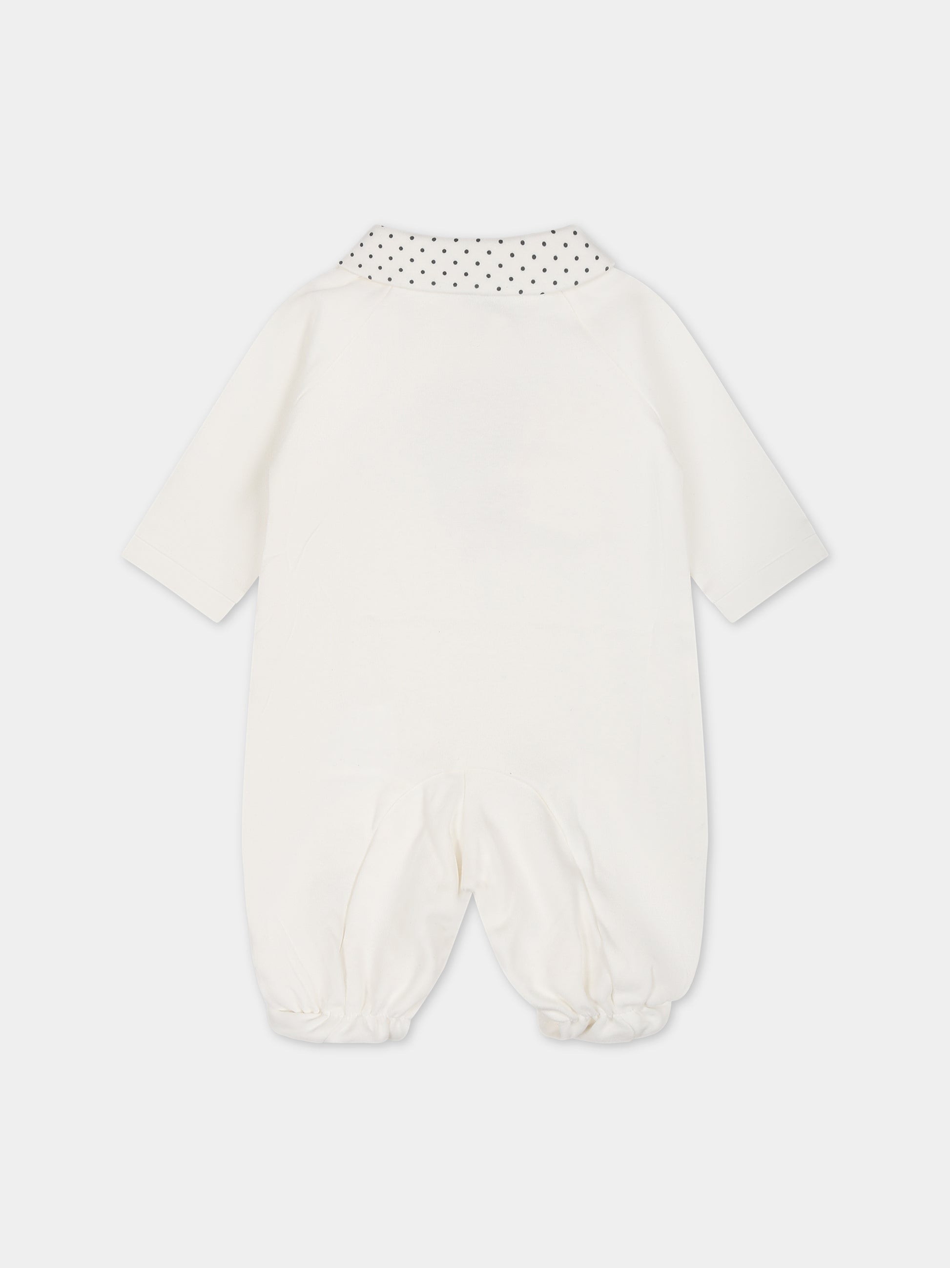 Tutina bianca per neonata con fiore e logo,Monnalisa,35B213 2004 0143