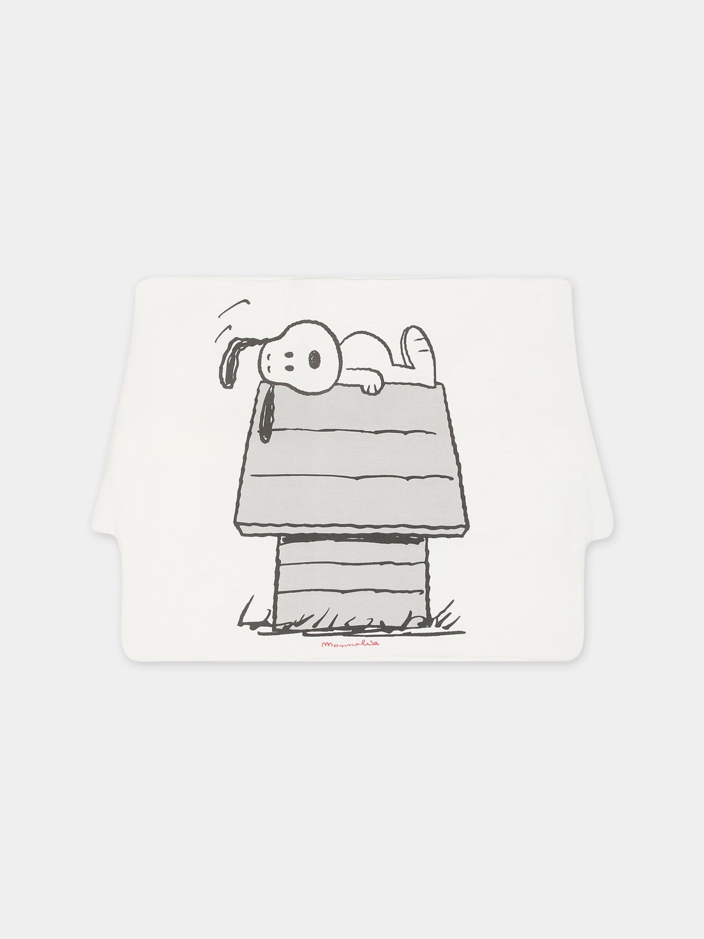 Set bianco per neonati con stampa Snoopy,Monnalisa,22B508 2004 0001