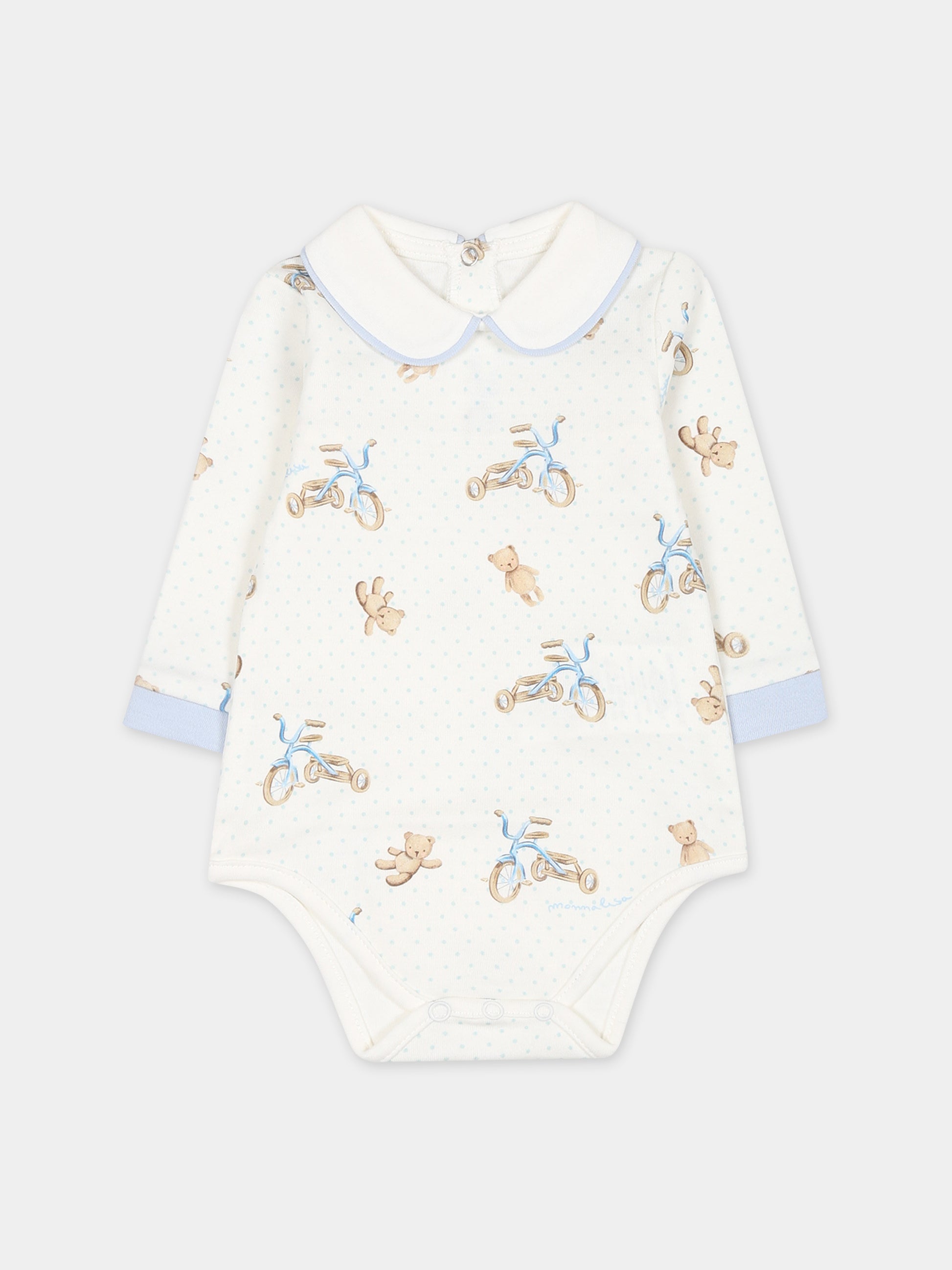 Set celeste per neonato con pois,Monnalisa,22B500 2049 0152