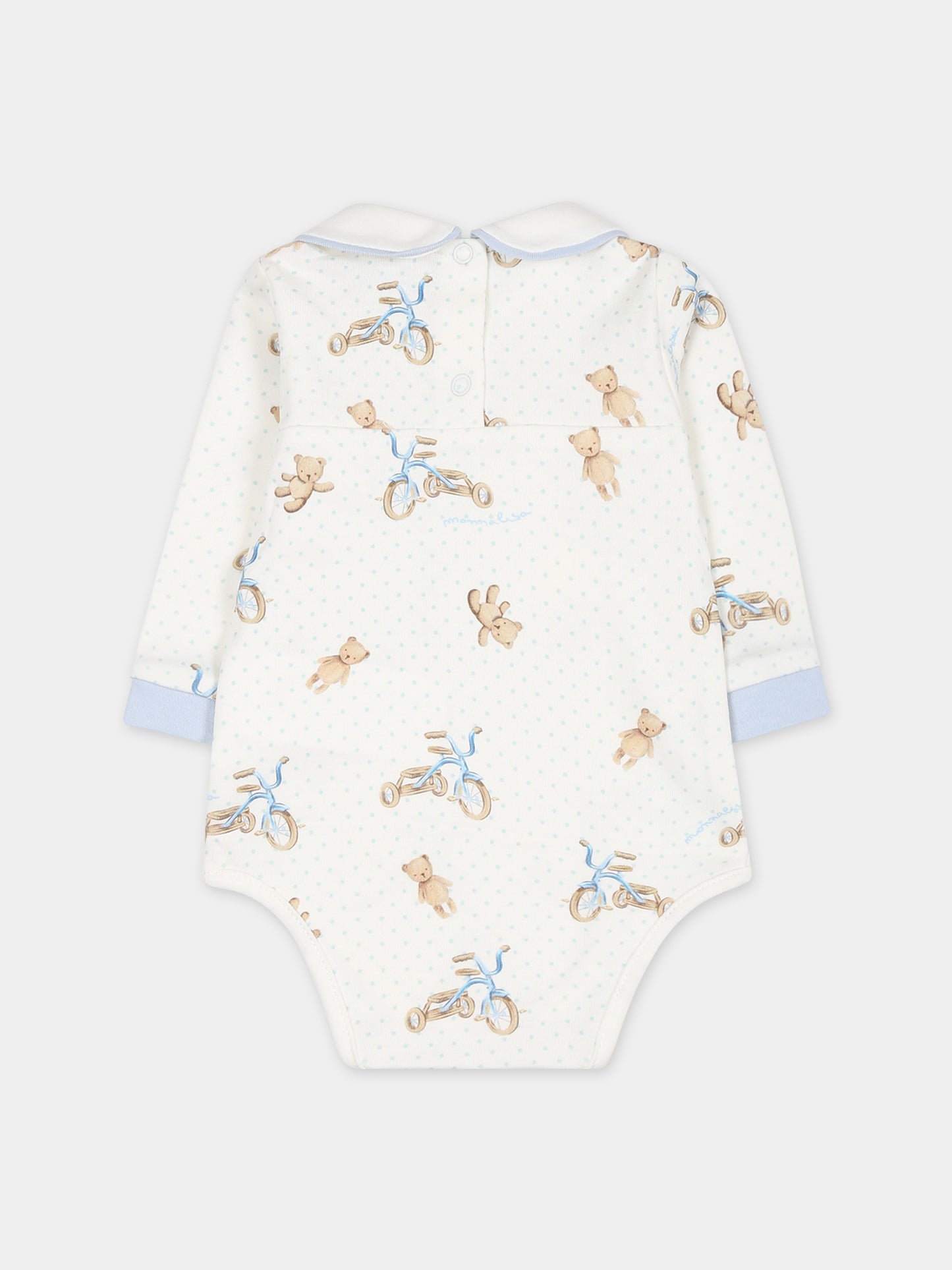 Set celeste per neonato con pois,Monnalisa,22B500 2049 0152