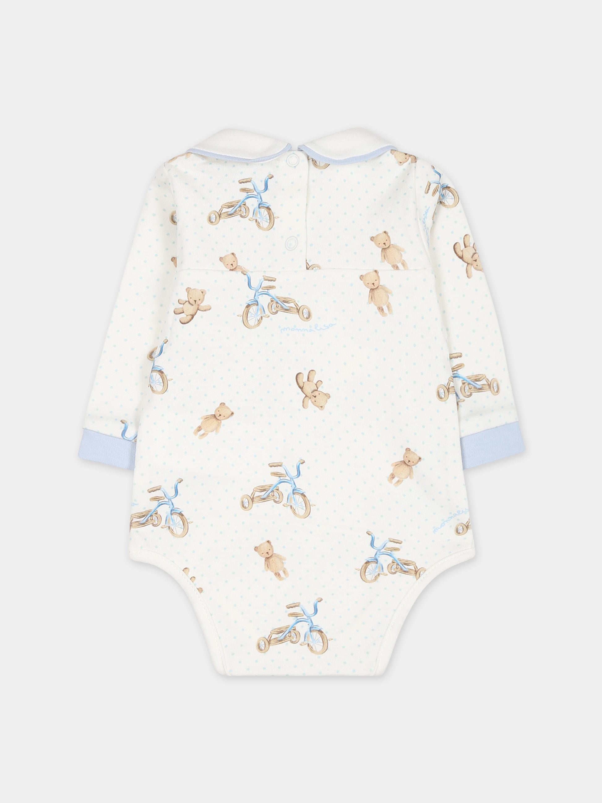 Set celeste per neonato con pois,Monnalisa,22B500 2049 0152