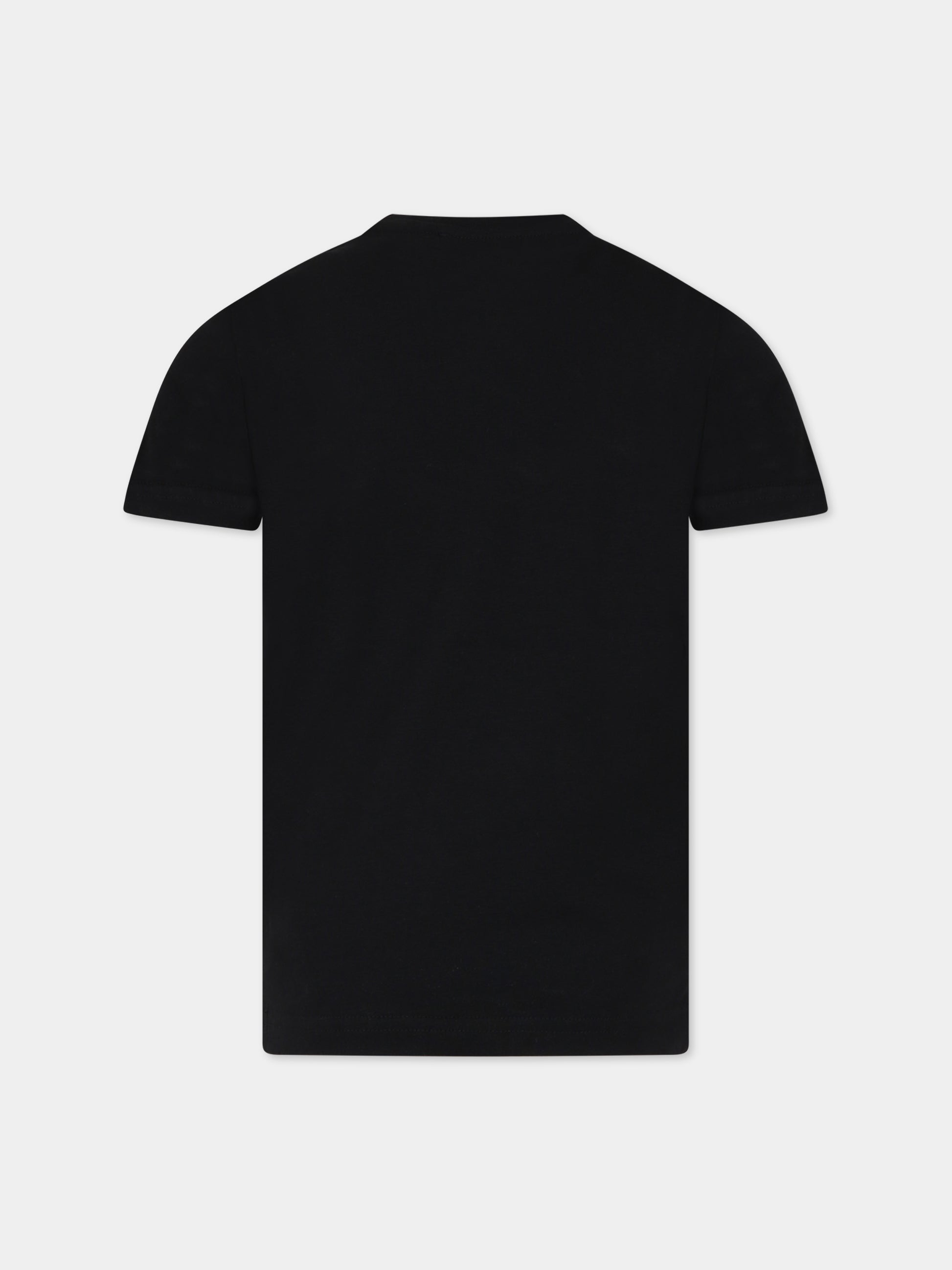 T-shirt nera per bambini con logo e stampa,Dsquared2,DQ2166 D00MV DQ900