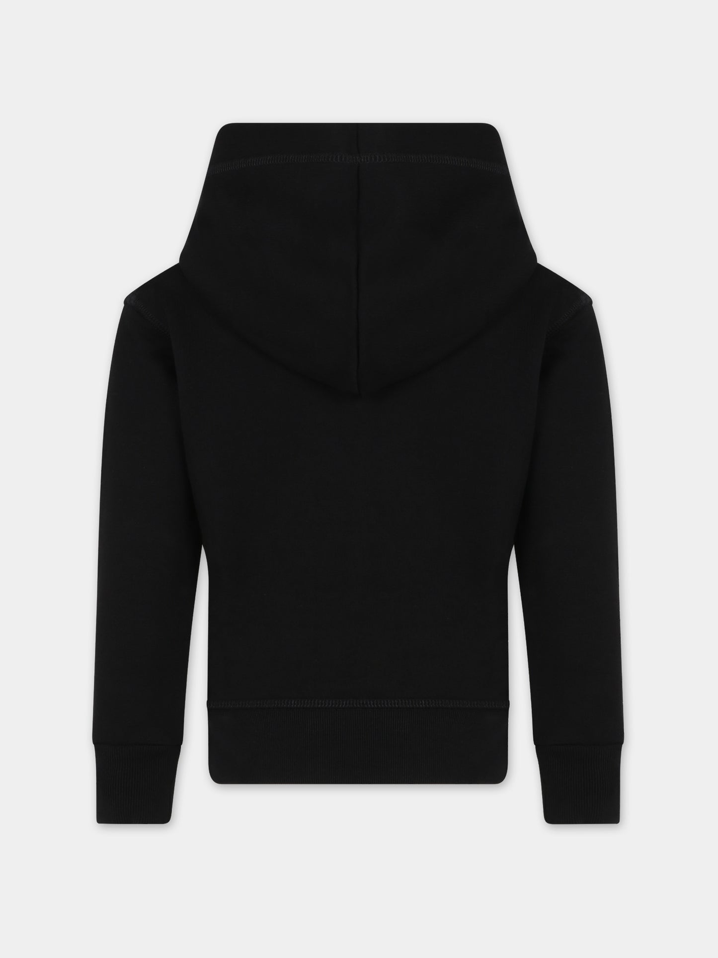 Felpa nera per bambino con pacman e logo,Dsquared2,DQ2168 D003G DQ900