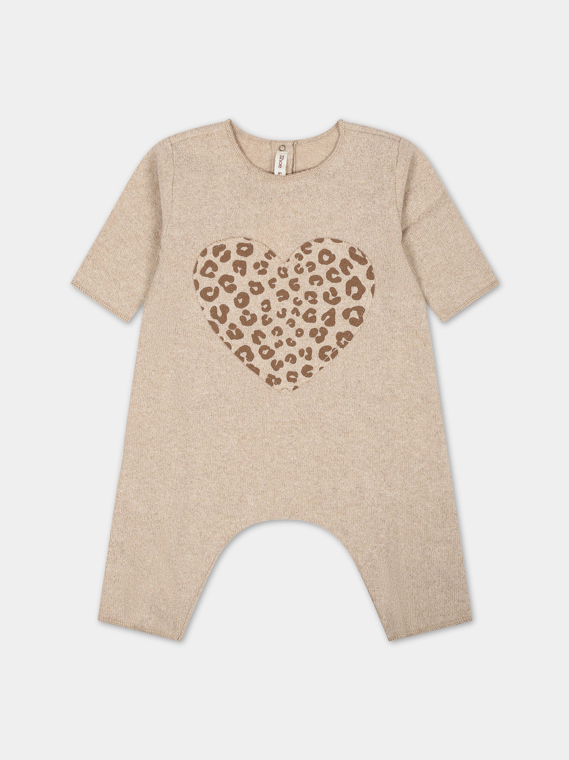 Tutina beige per neonata con cuore,Zhoe & Tobiah,EL1 45